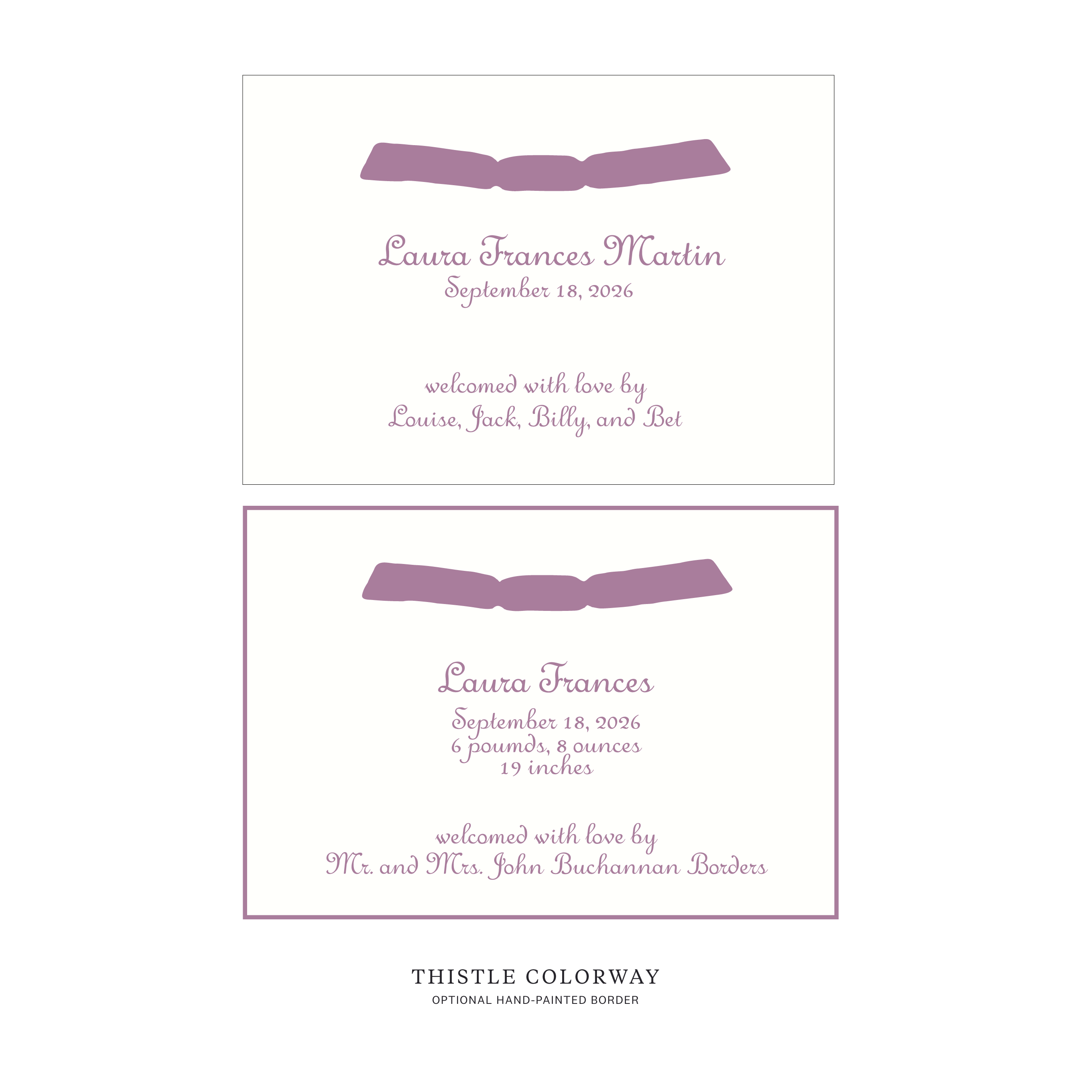Campbell Ribbon Birth Announcement