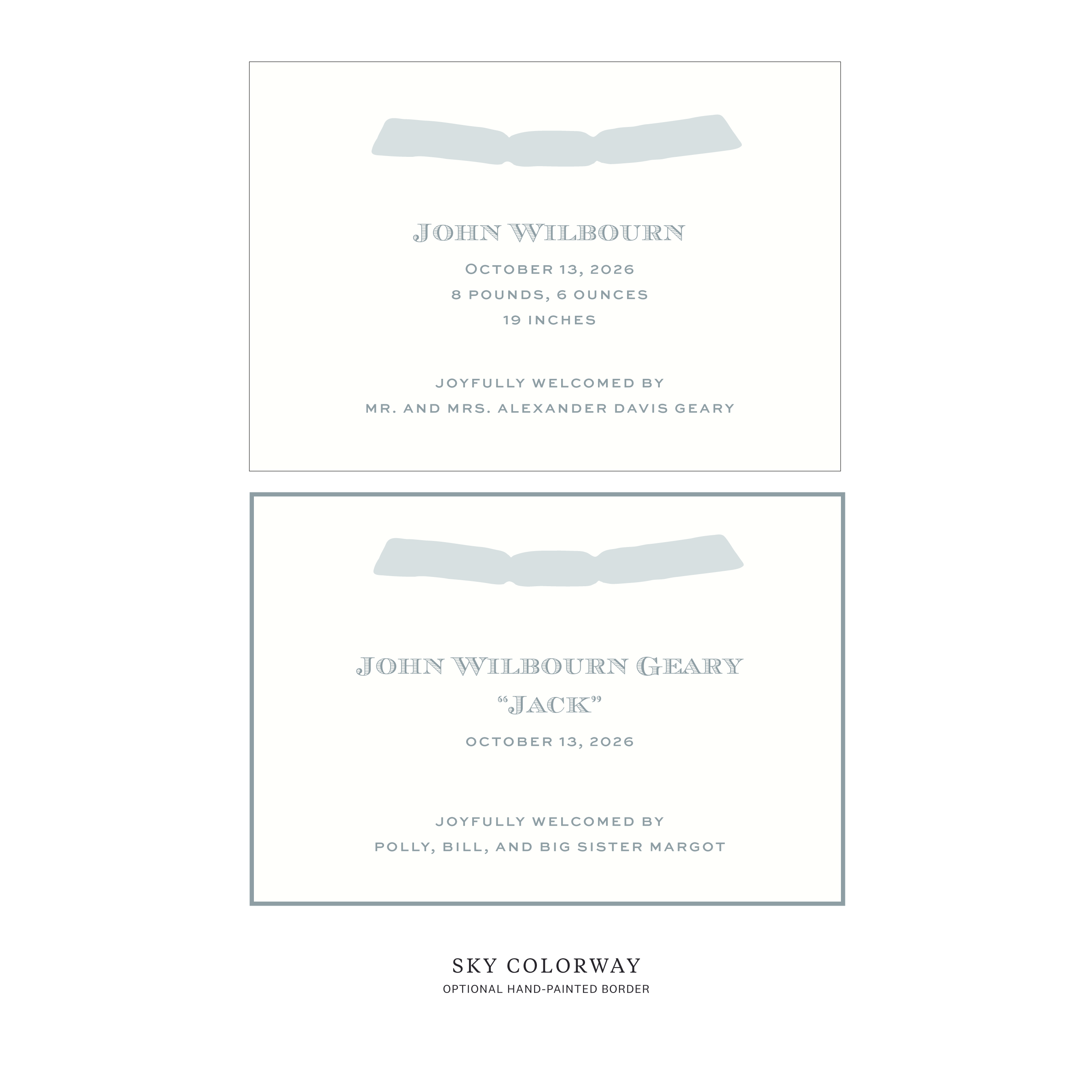 Heath Ribbon Birth Announcement