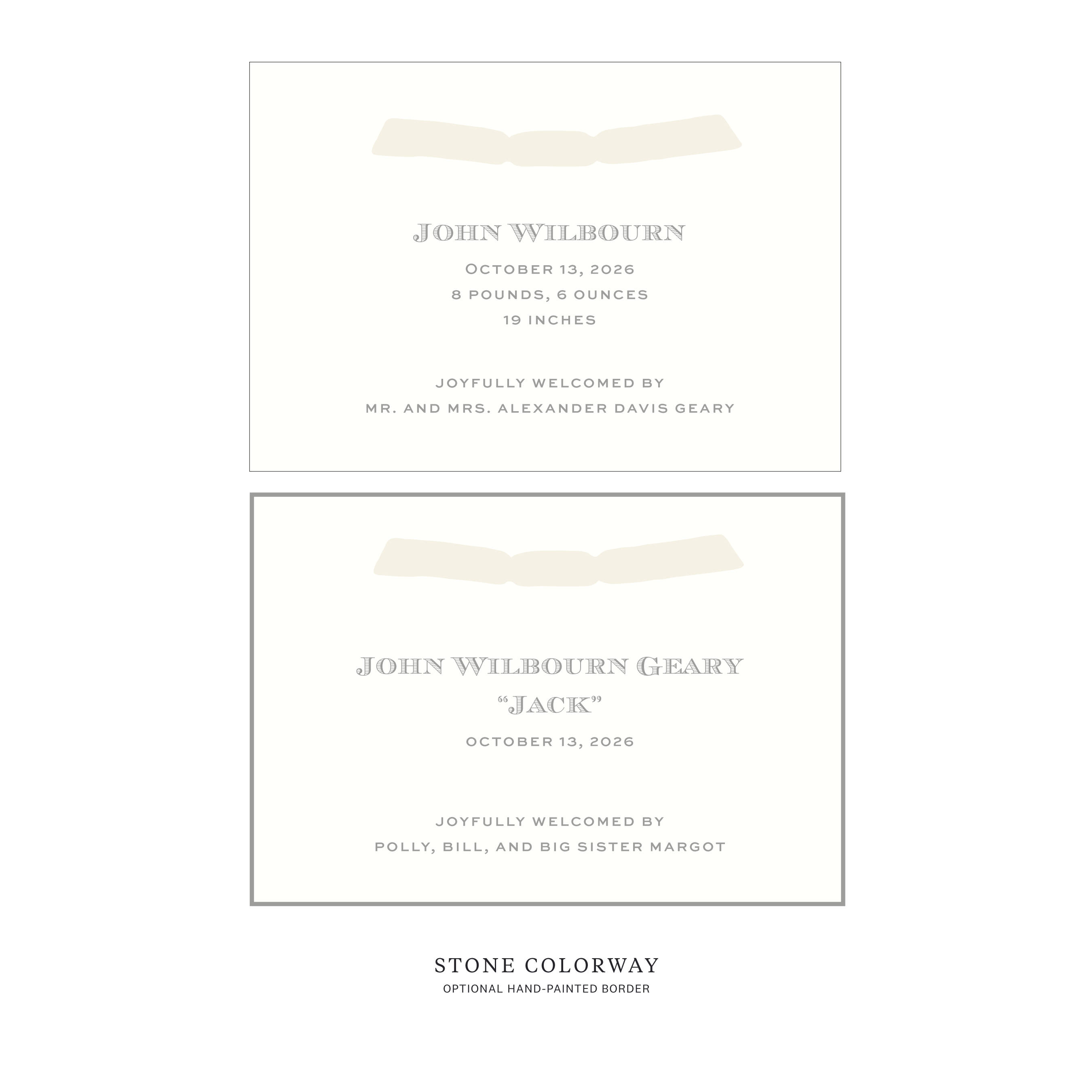 Heath Ribbon Birth Announcement