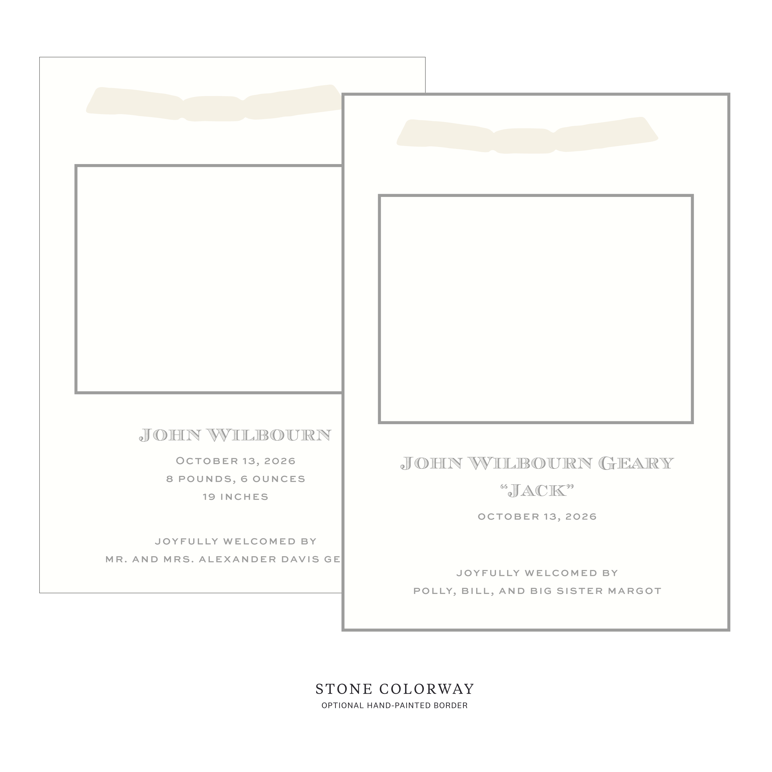 Heath Ribbon Photo Birth Announcement