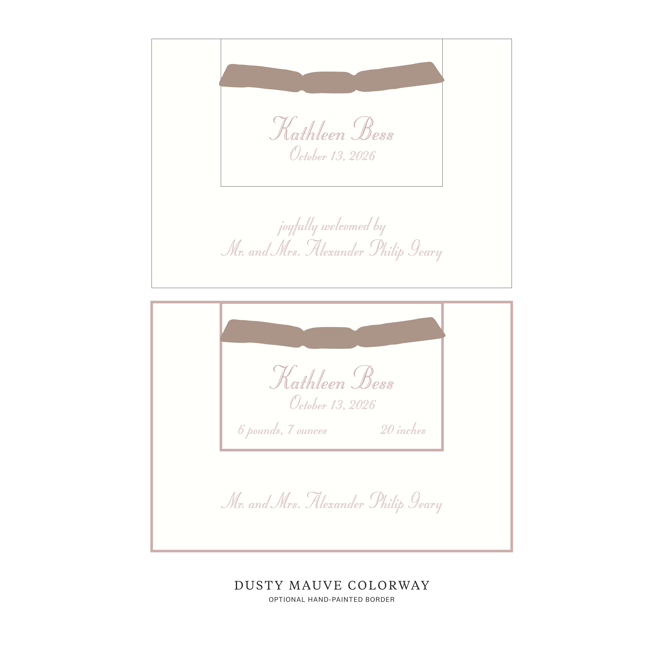 Mayfair Layered Birth Announcement