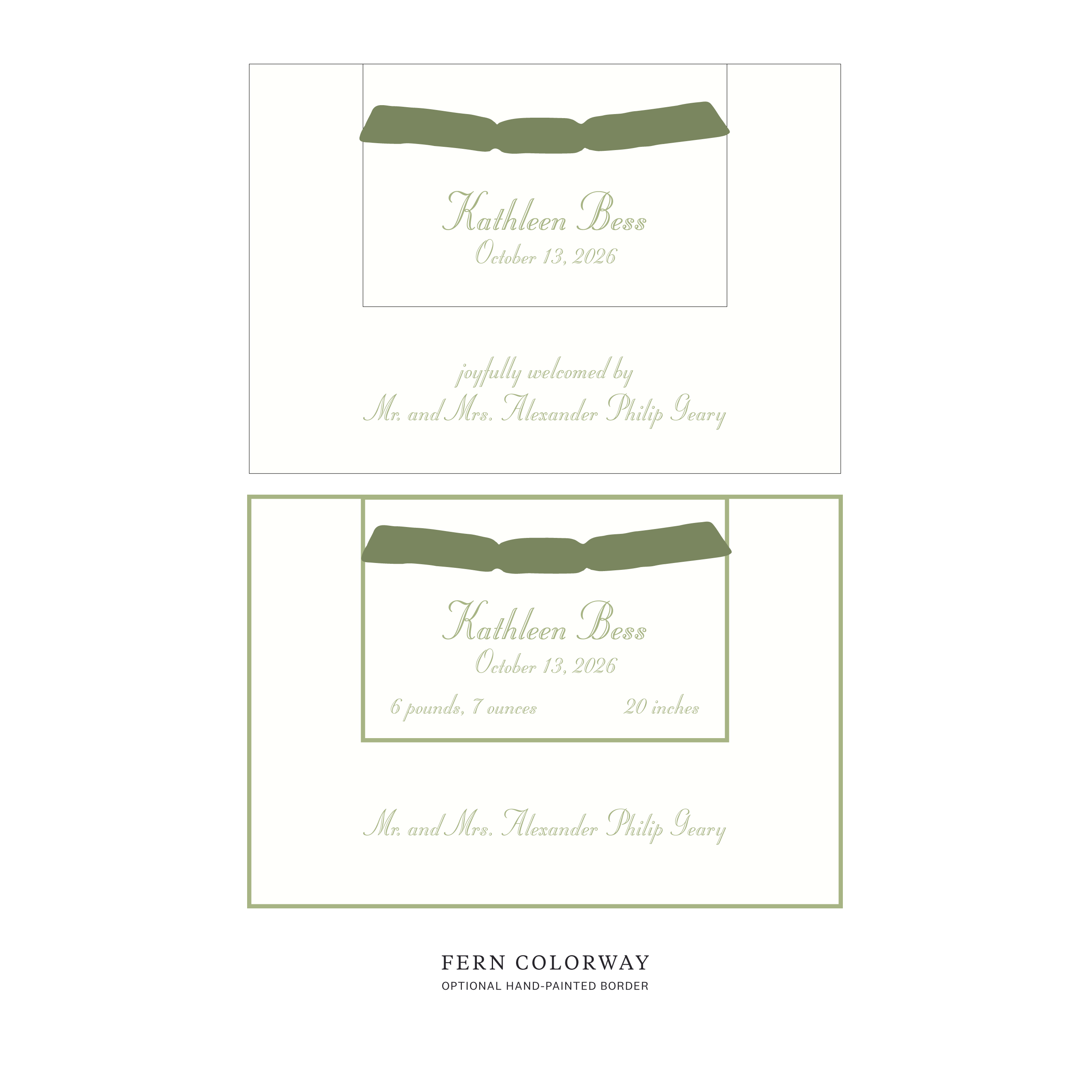 Mayfair Layered Birth Announcement