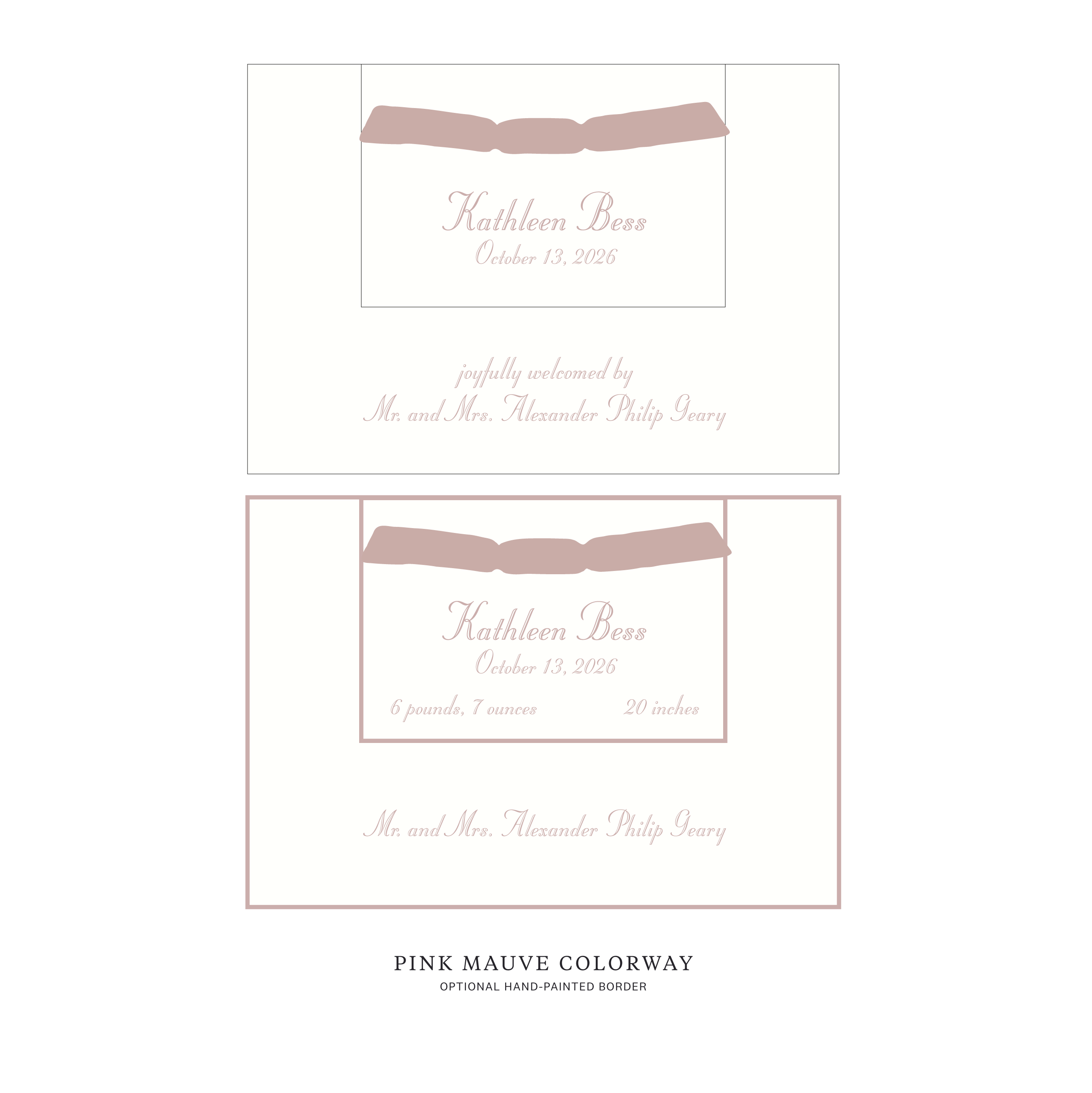 Mayfair Layered Birth Announcement