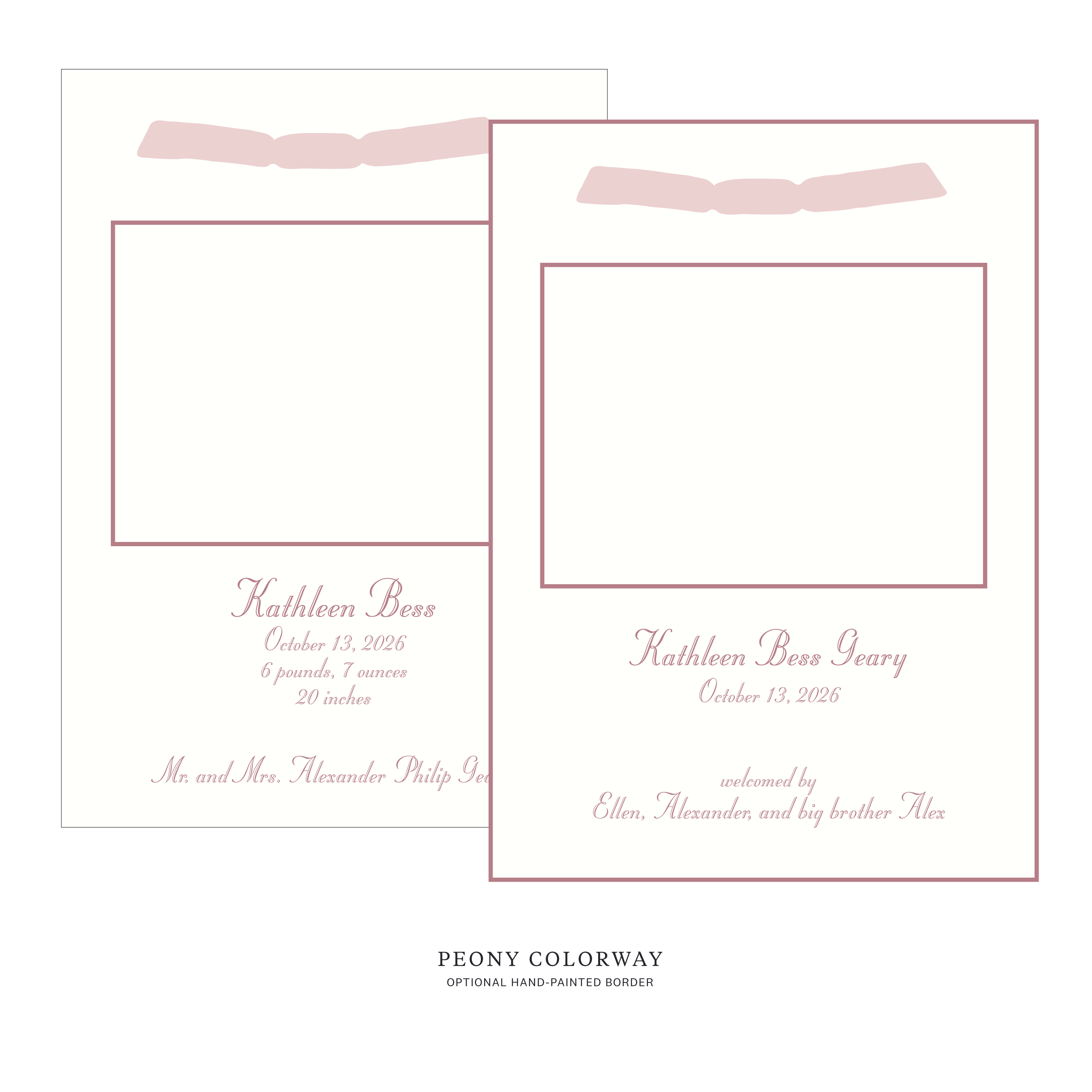 Mayfair Ribbon Photo Birth Announcement