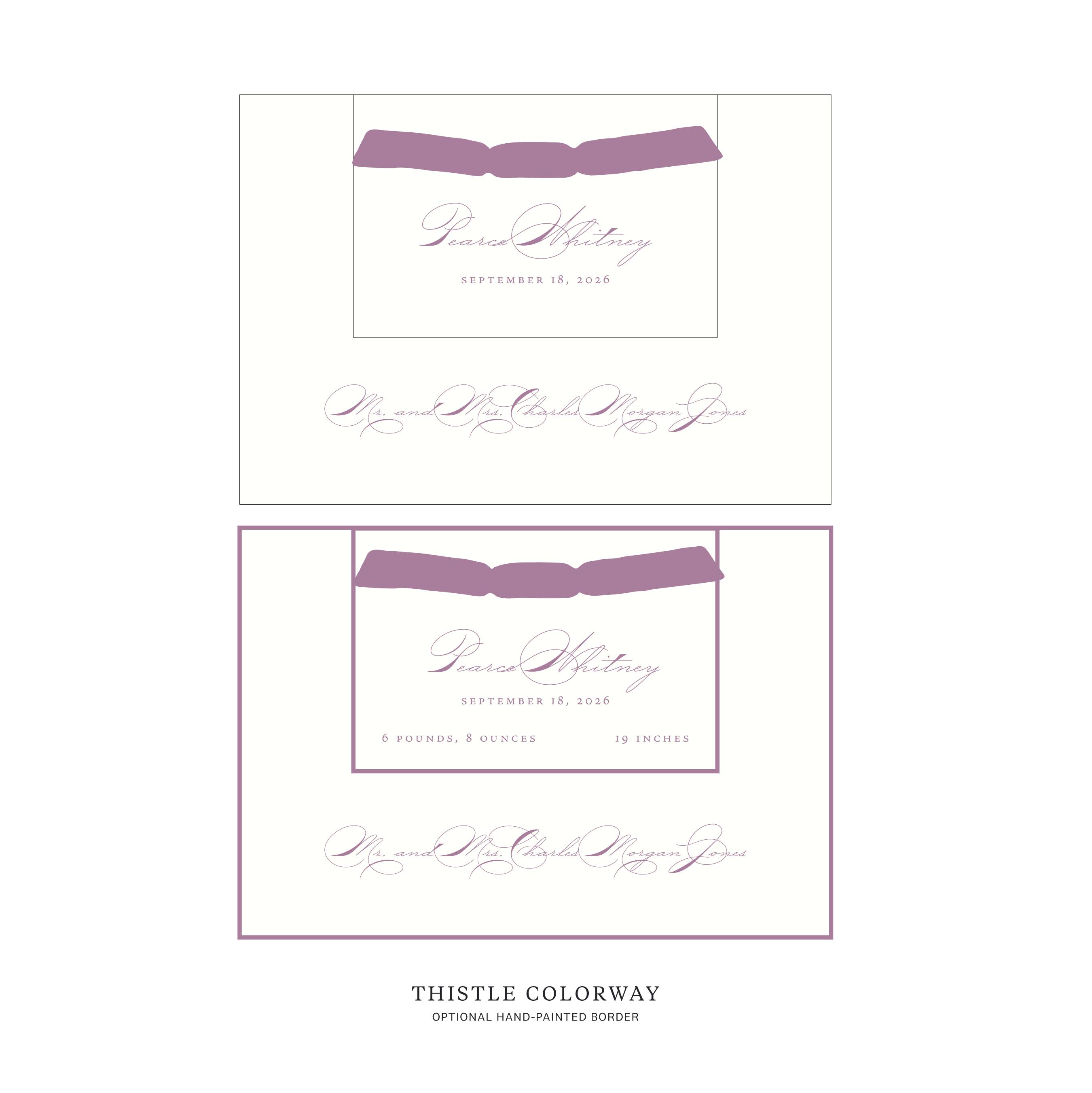 Primrose Layered Birth Announcement