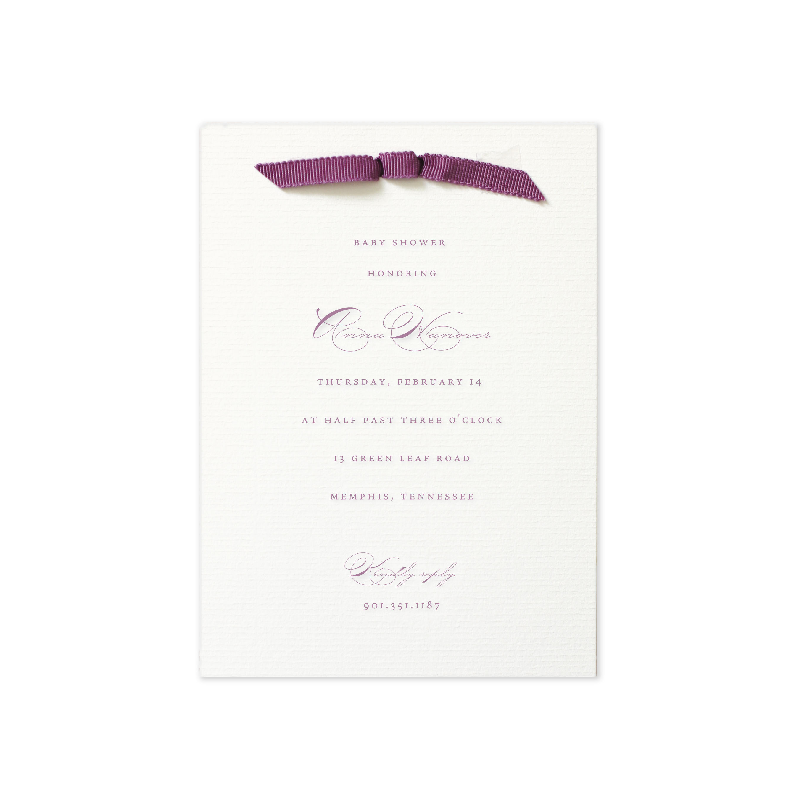 Primrose Ribbon Baby Shower Invitation