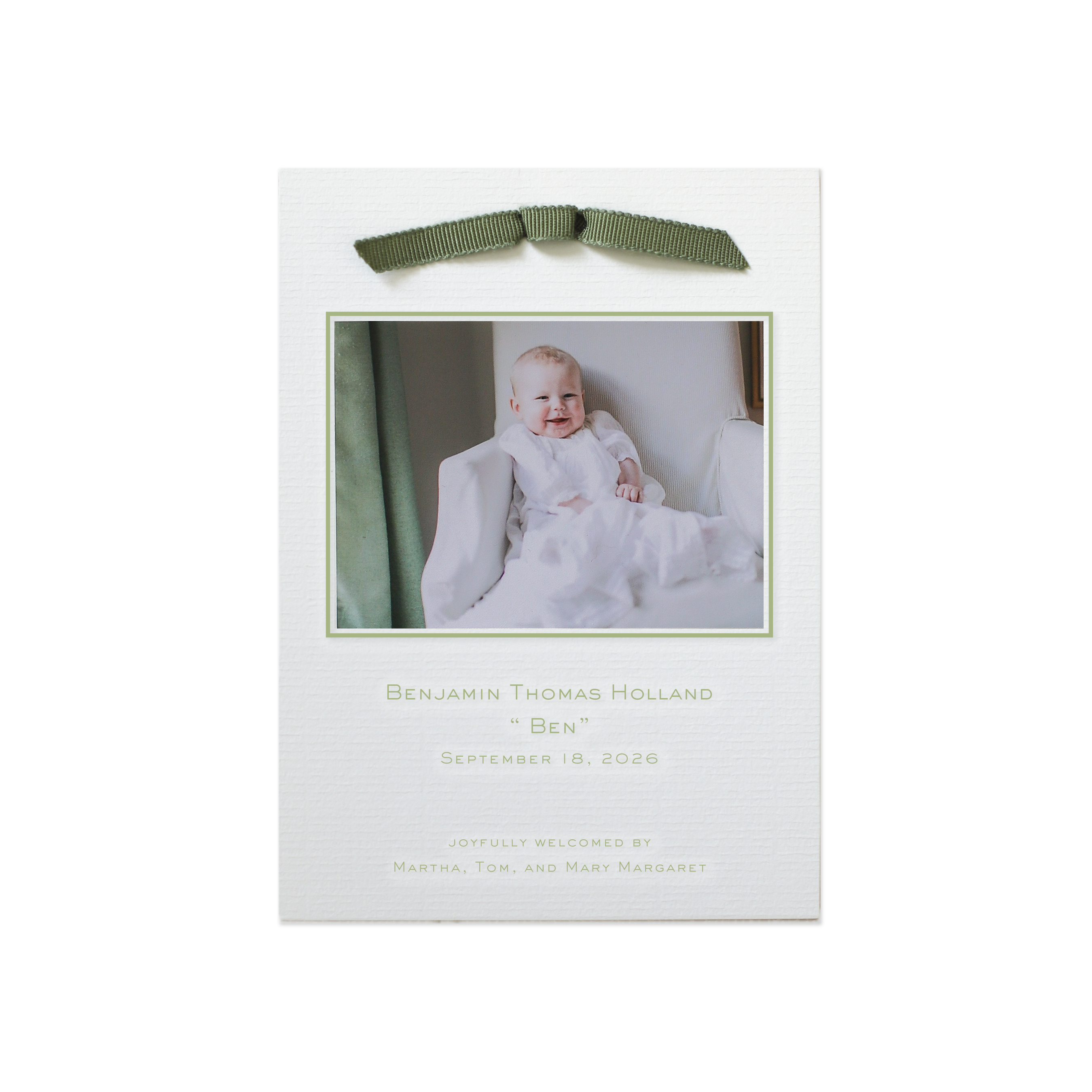 Richmond Ribbon Photo Birth Announcement