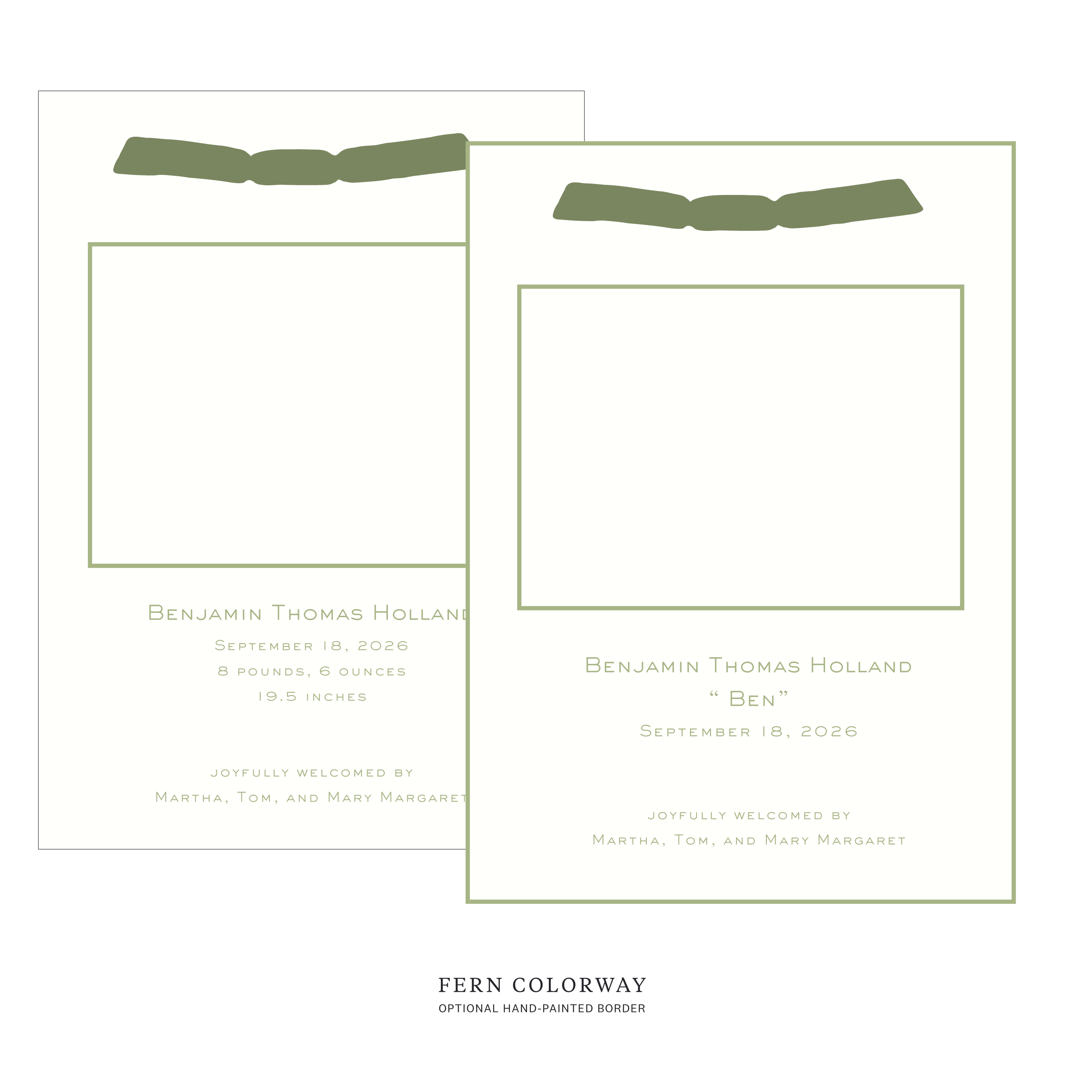 Richmond Ribbon Photo Birth Announcement