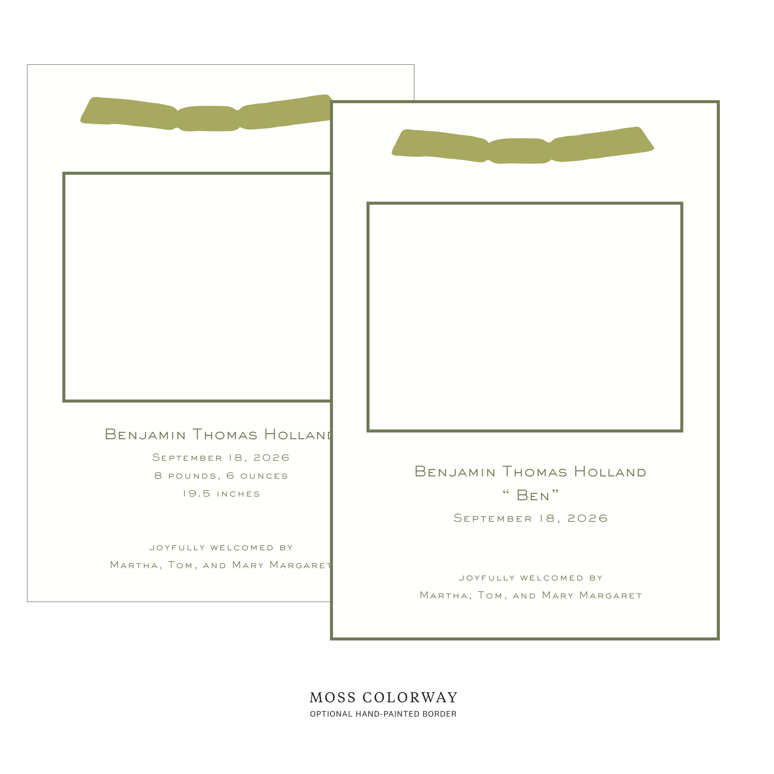 Richmond Ribbon Photo Birth Announcement