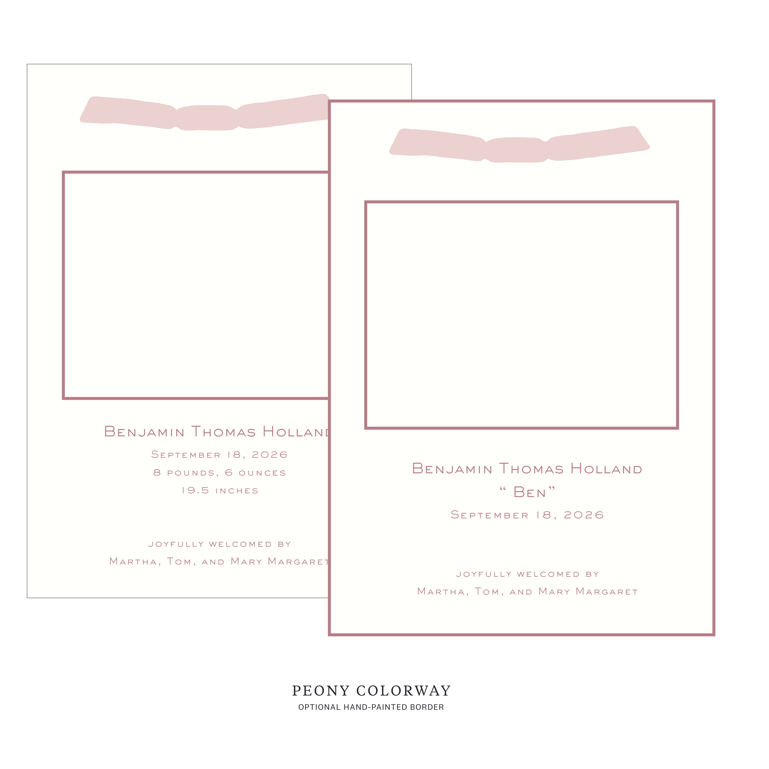 Richmond Ribbon Photo Birth Announcement