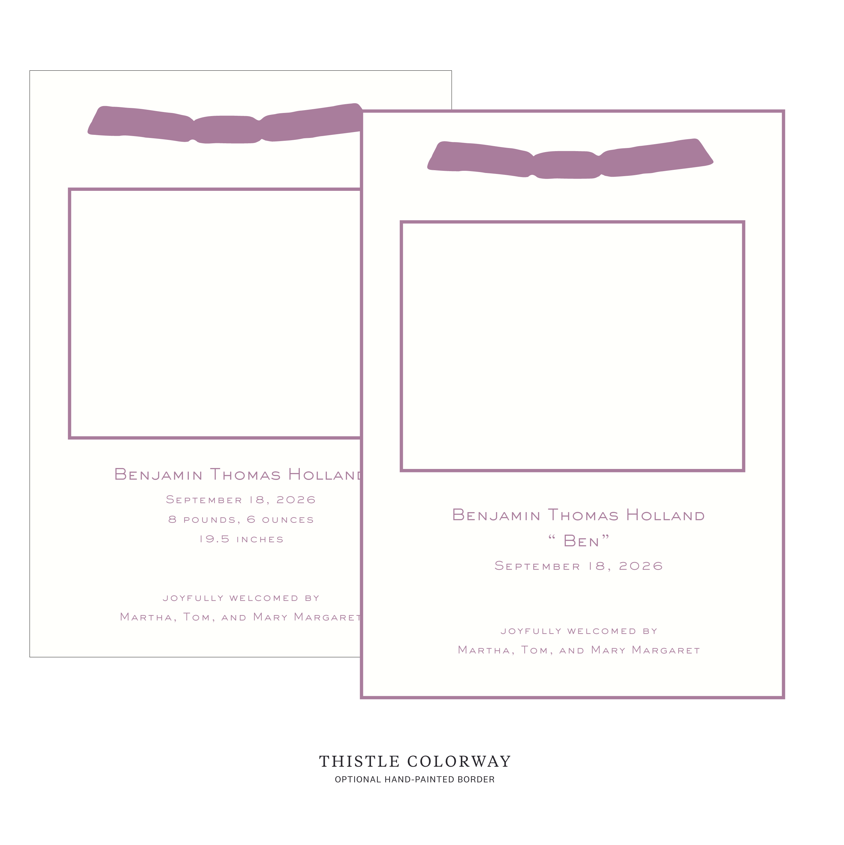 Richmond Ribbon Photo Birth Announcement
