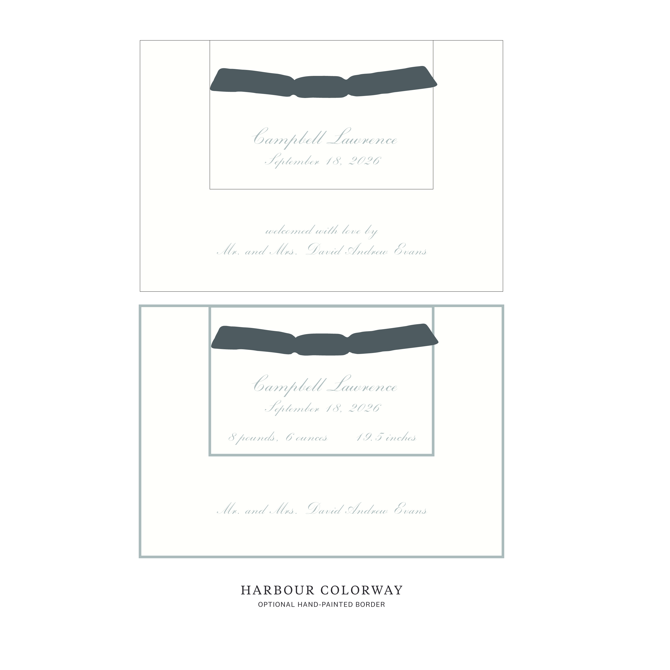 Surrey Layered Birth Announcement