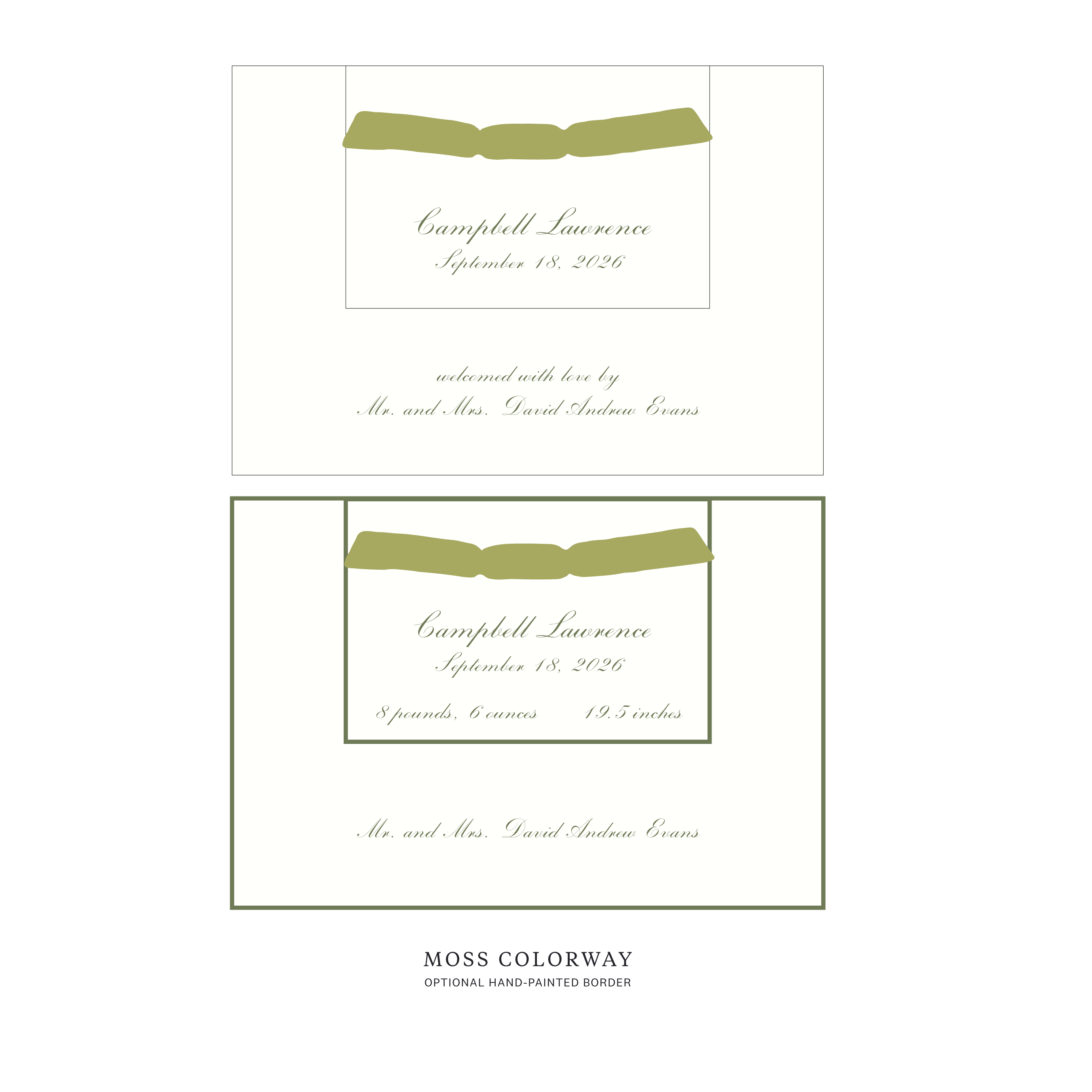 Surrey Layered Birth Announcement