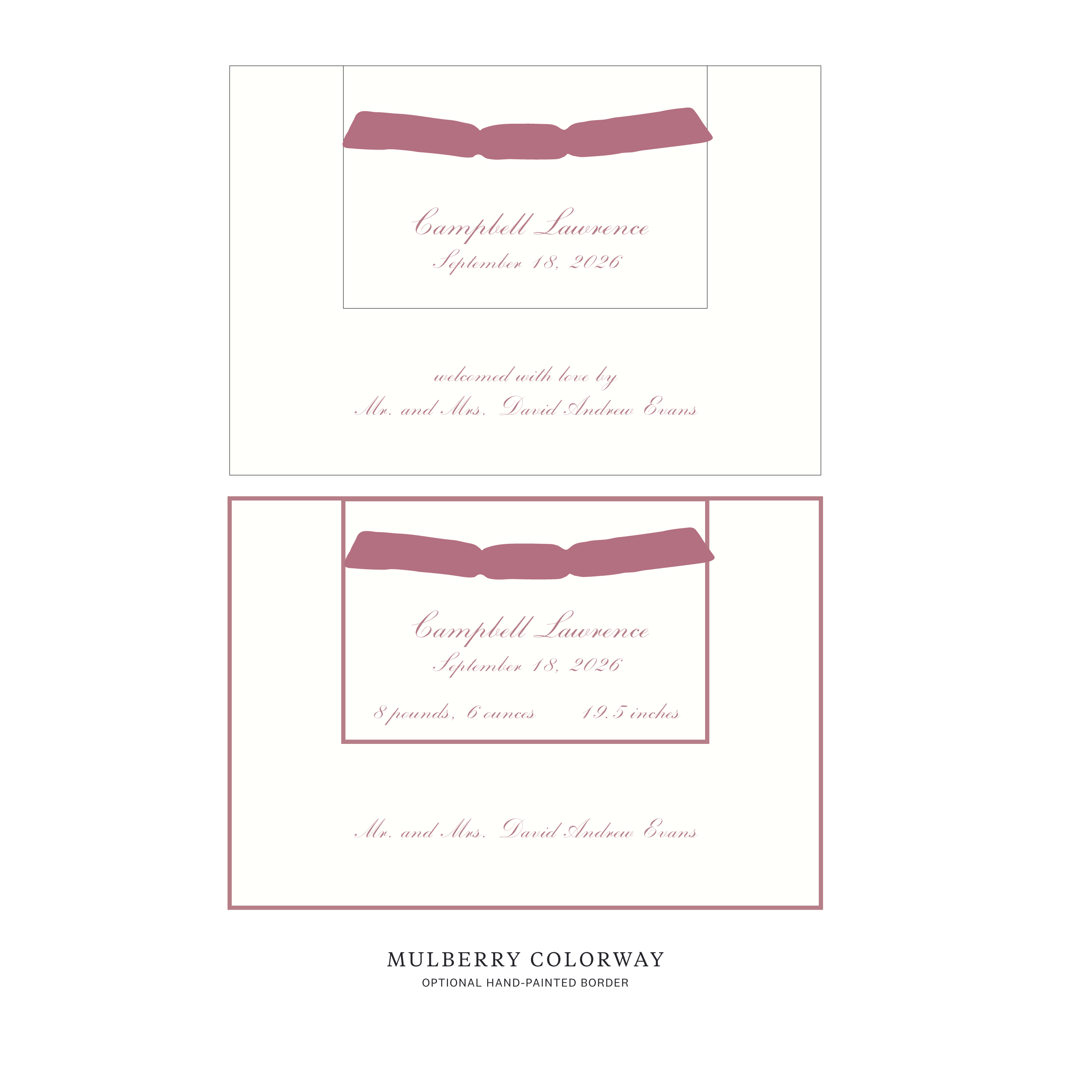 Surrey Layered Birth Announcement