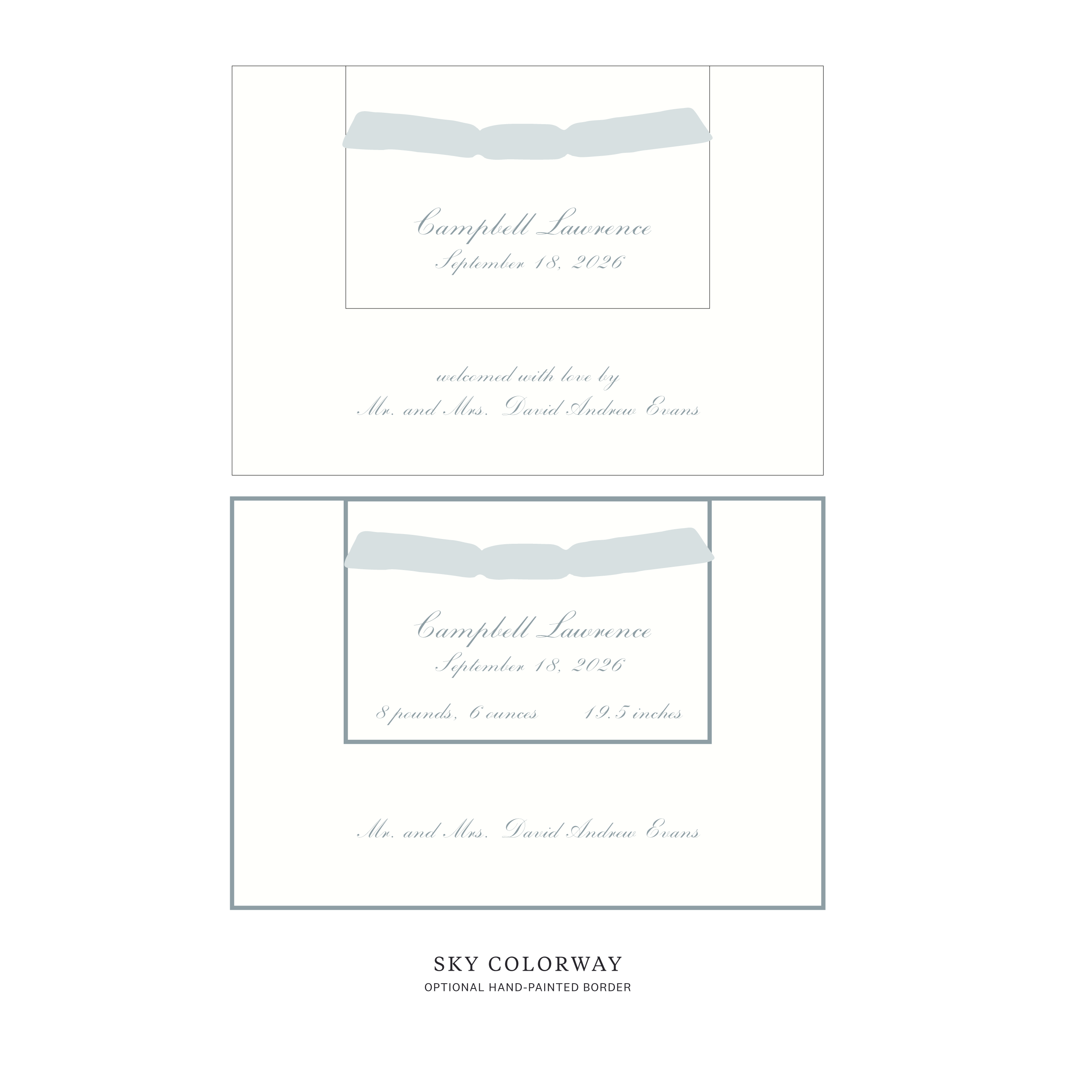 Surrey Layered Birth Announcement
