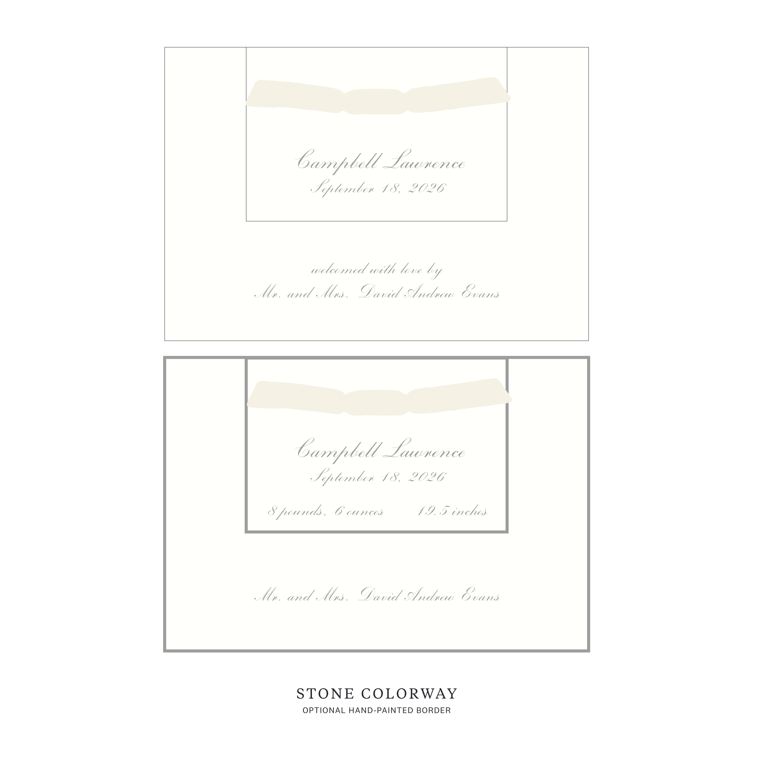 Surrey Layered Birth Announcement