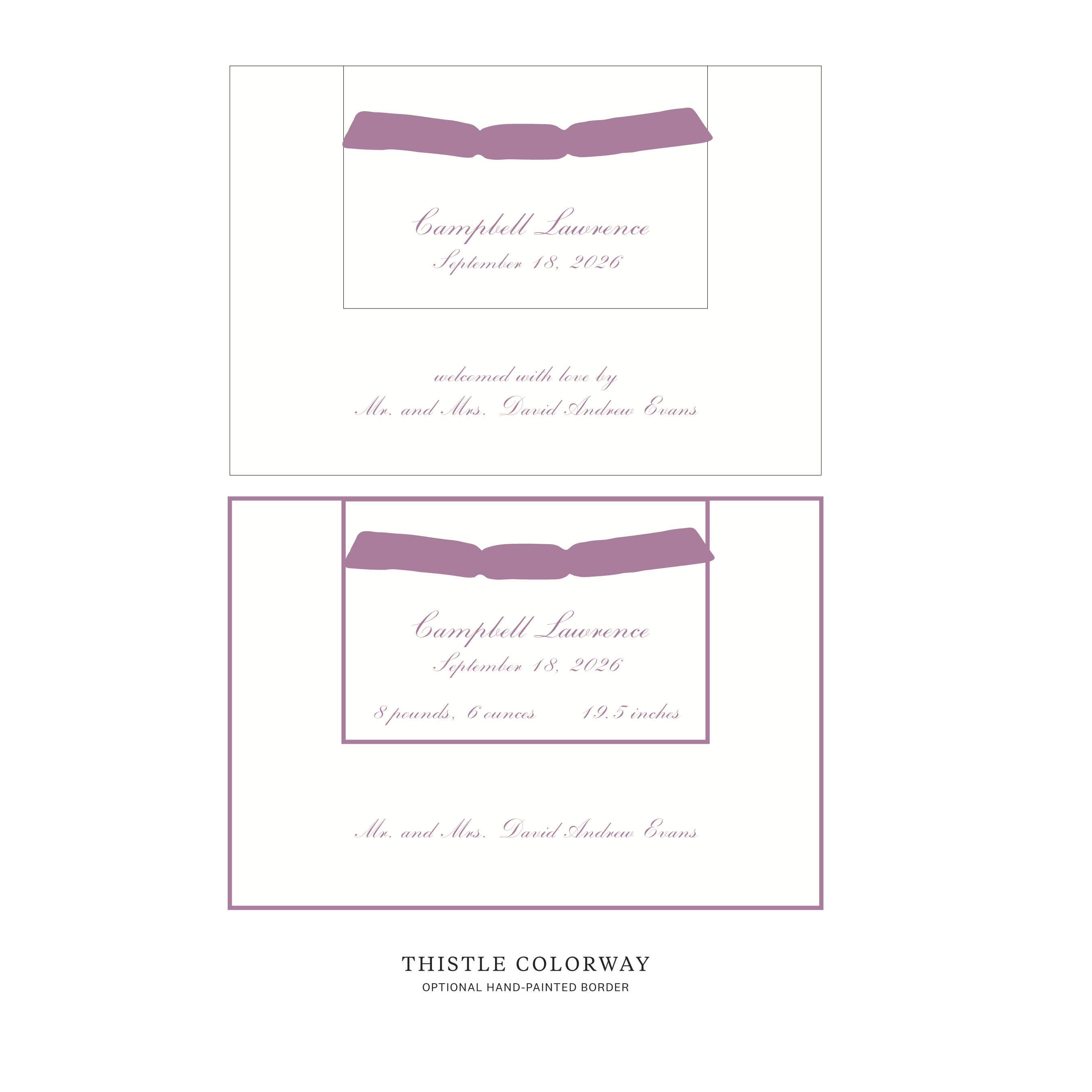 Surrey Layered Birth Announcement