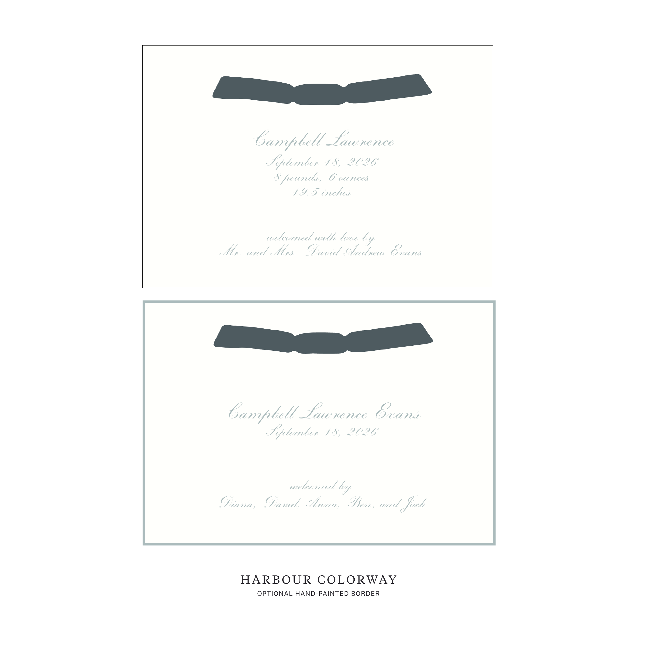 Surrey Ribbon Birth Announcement