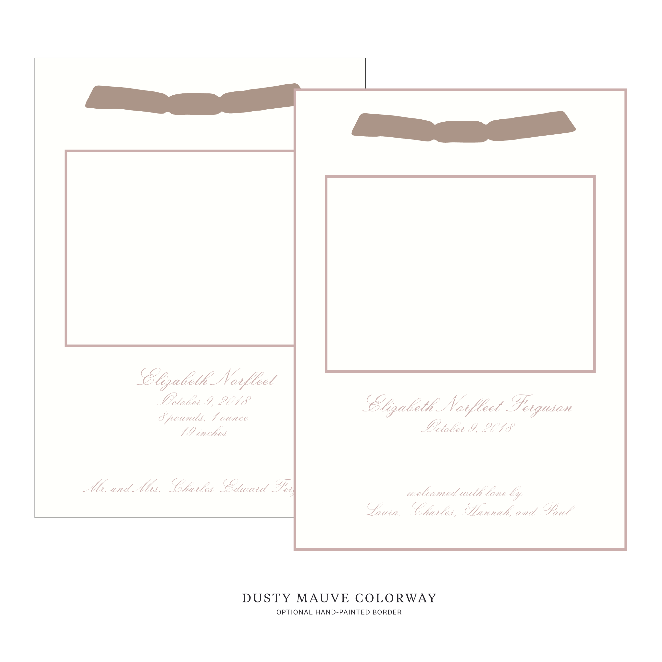 Sutton Ribbon Photo Birth Announcement