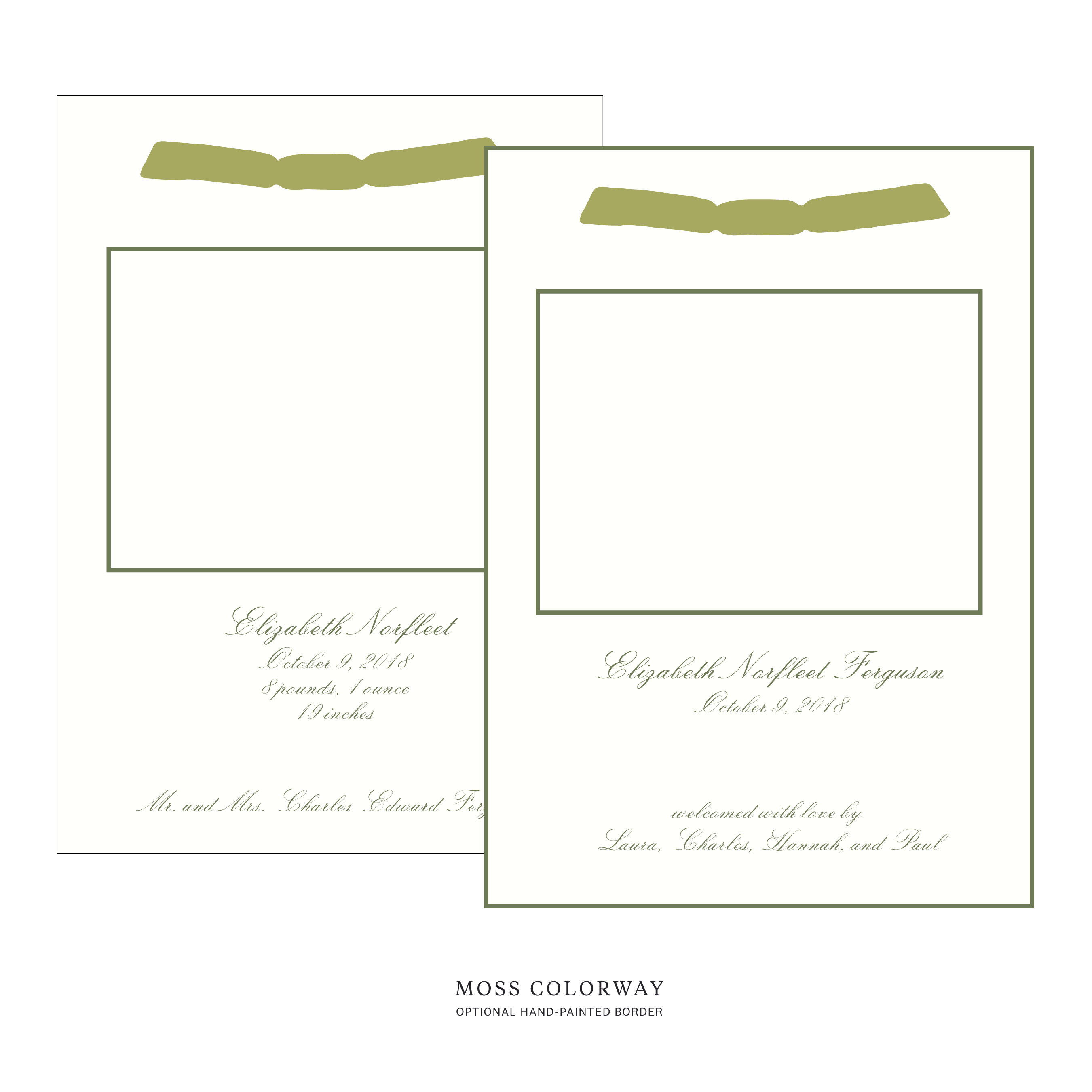 Sutton Ribbon Photo Birth Announcement