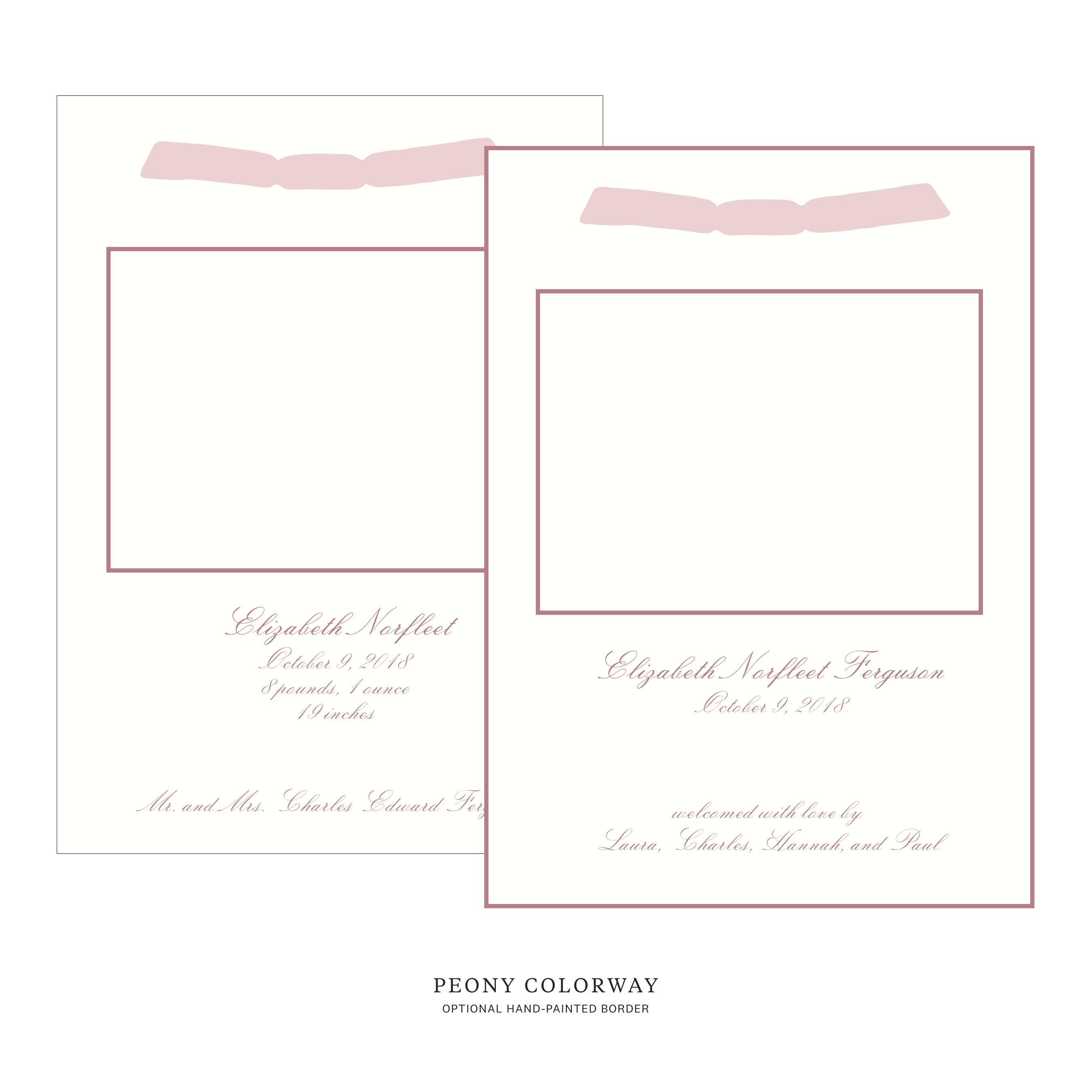 Sutton Ribbon Photo Birth Announcement