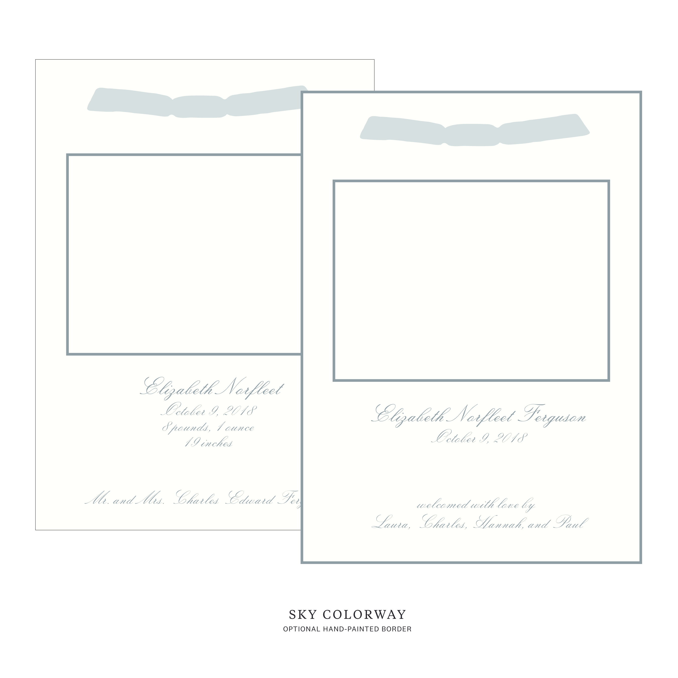 Sutton Ribbon Photo Birth Announcement