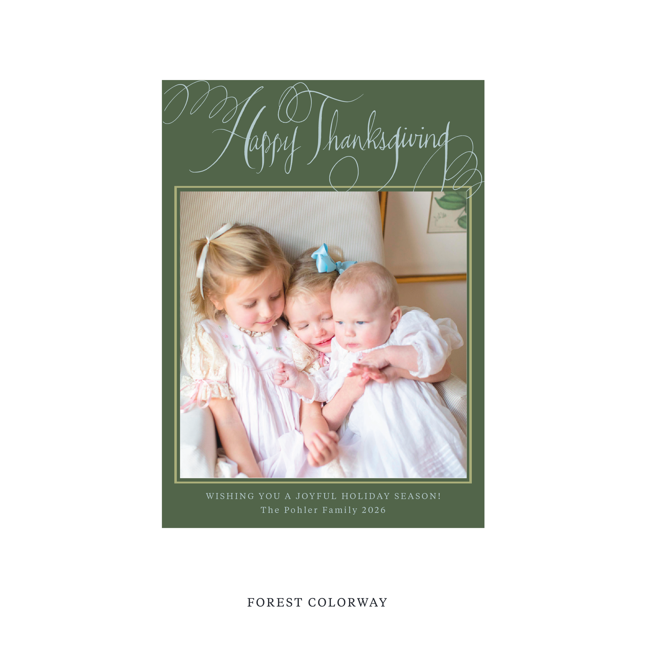 Pohler Classic Printed Holiday Card, Medium