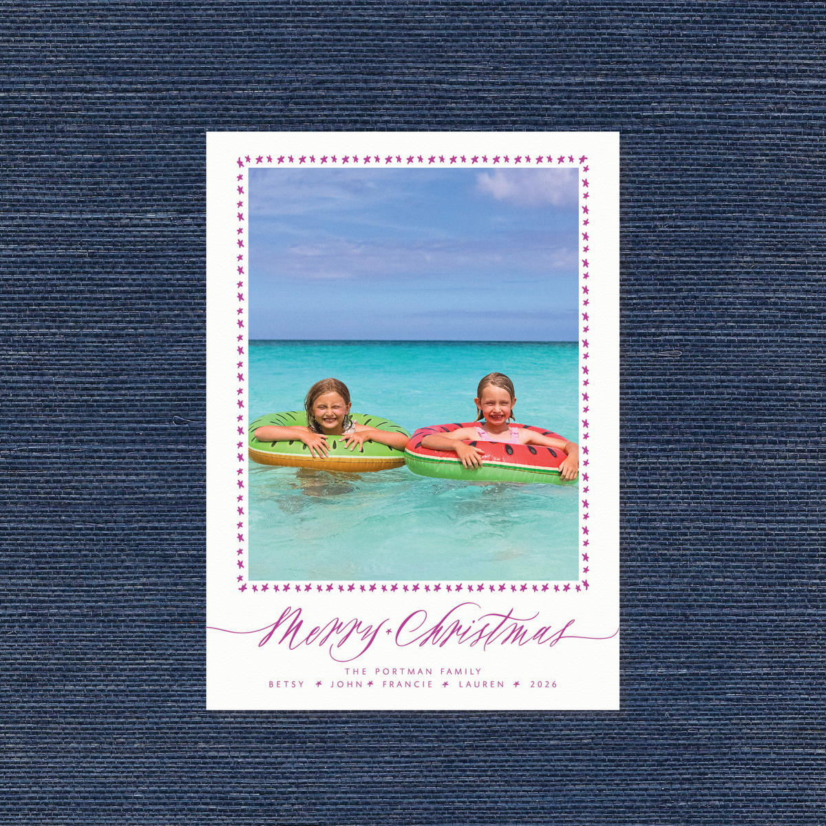 Portman Letterpress Holiday Card, Large (White Paper)