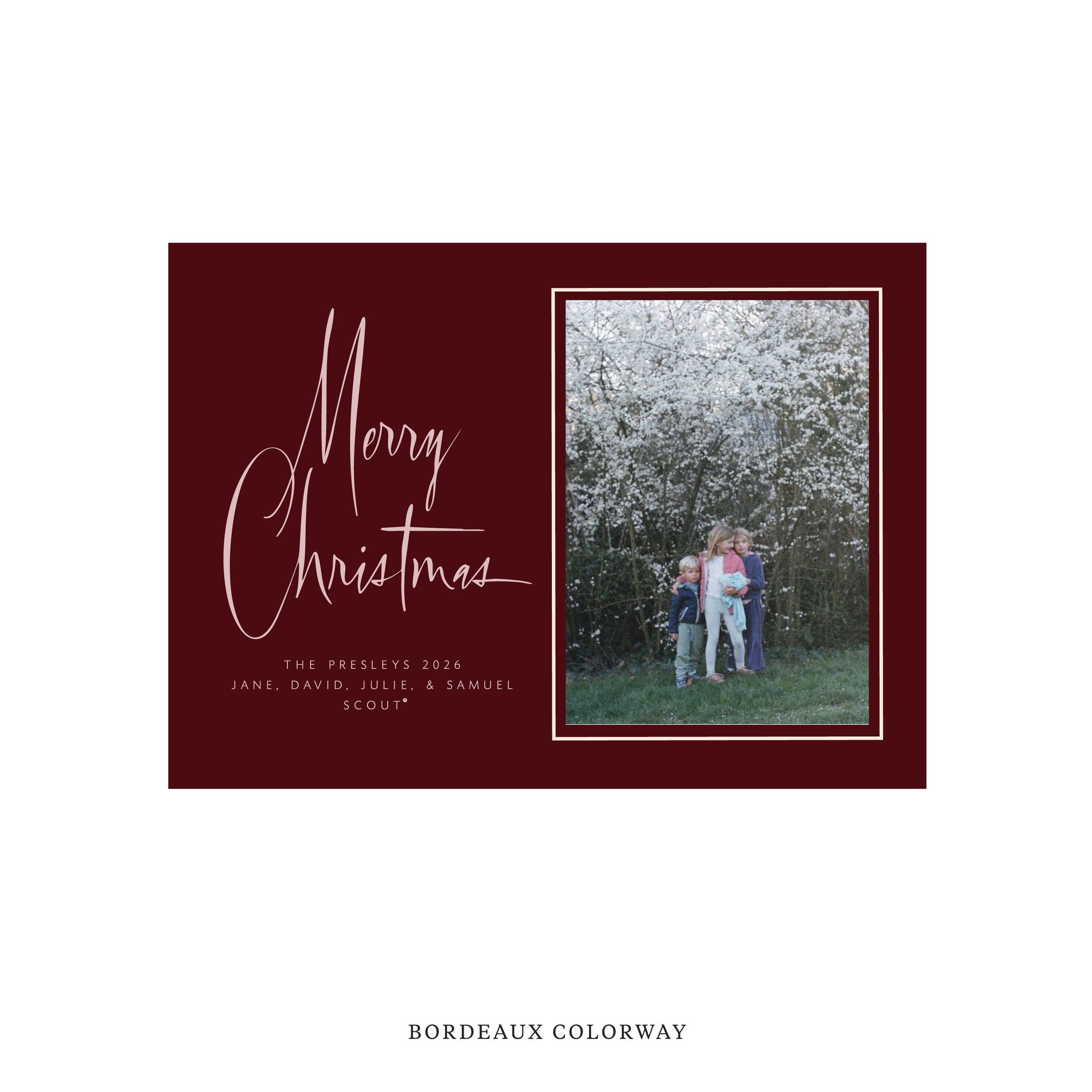 Presley Classic Flat Print Holiday Card, Medium