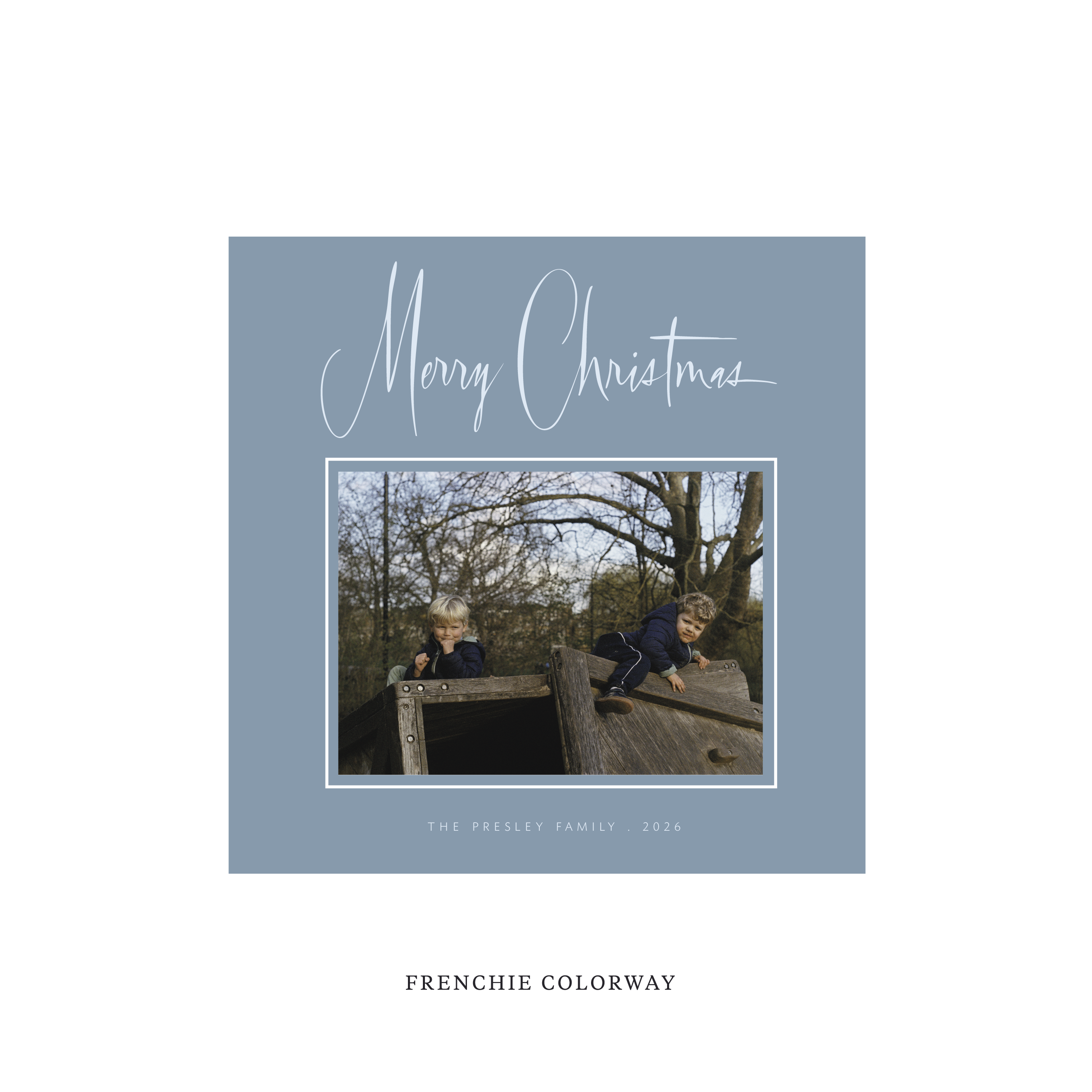 Presley Classic Flat Print Holiday Card, Square