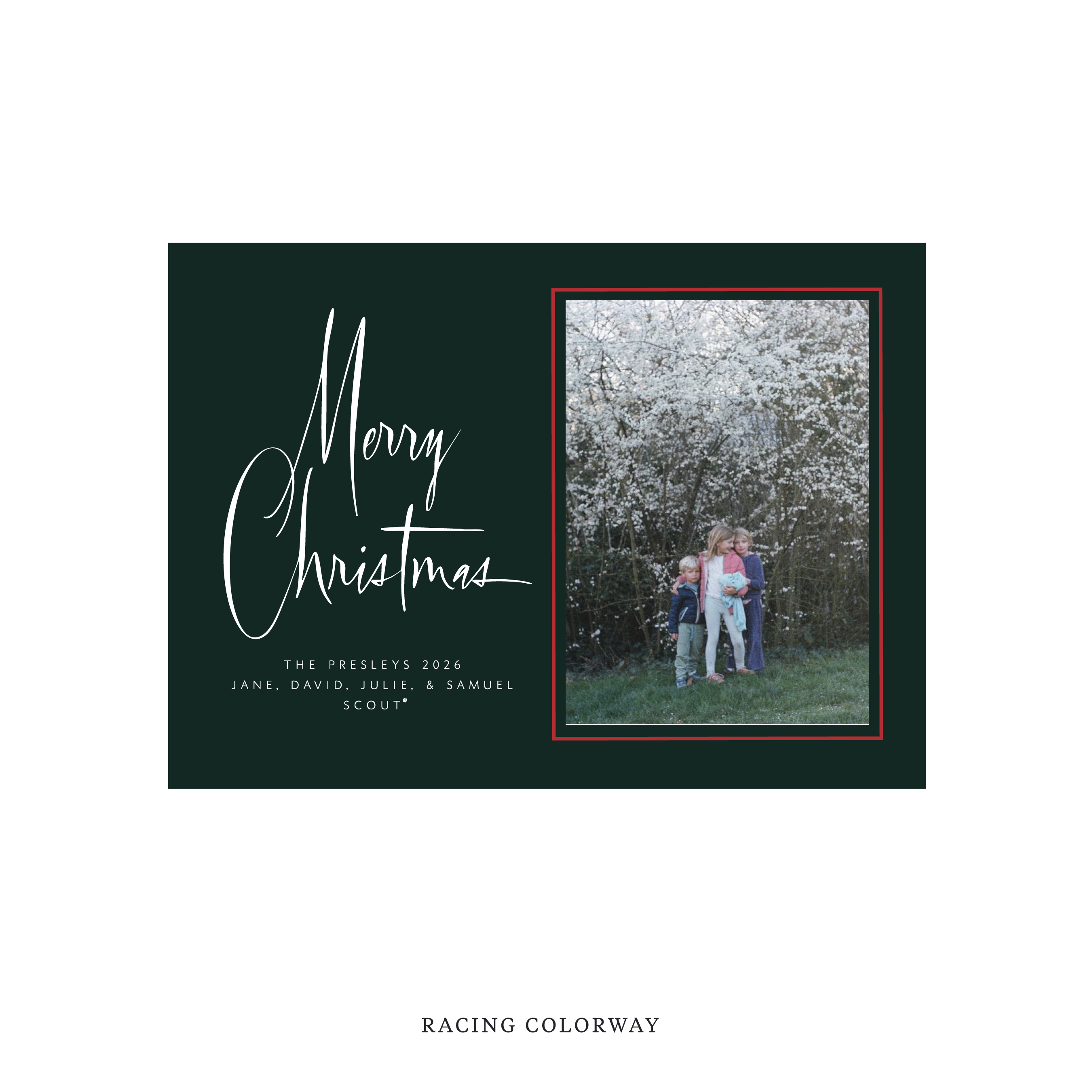 Presley Classic Flat Print Holiday Card, Medium