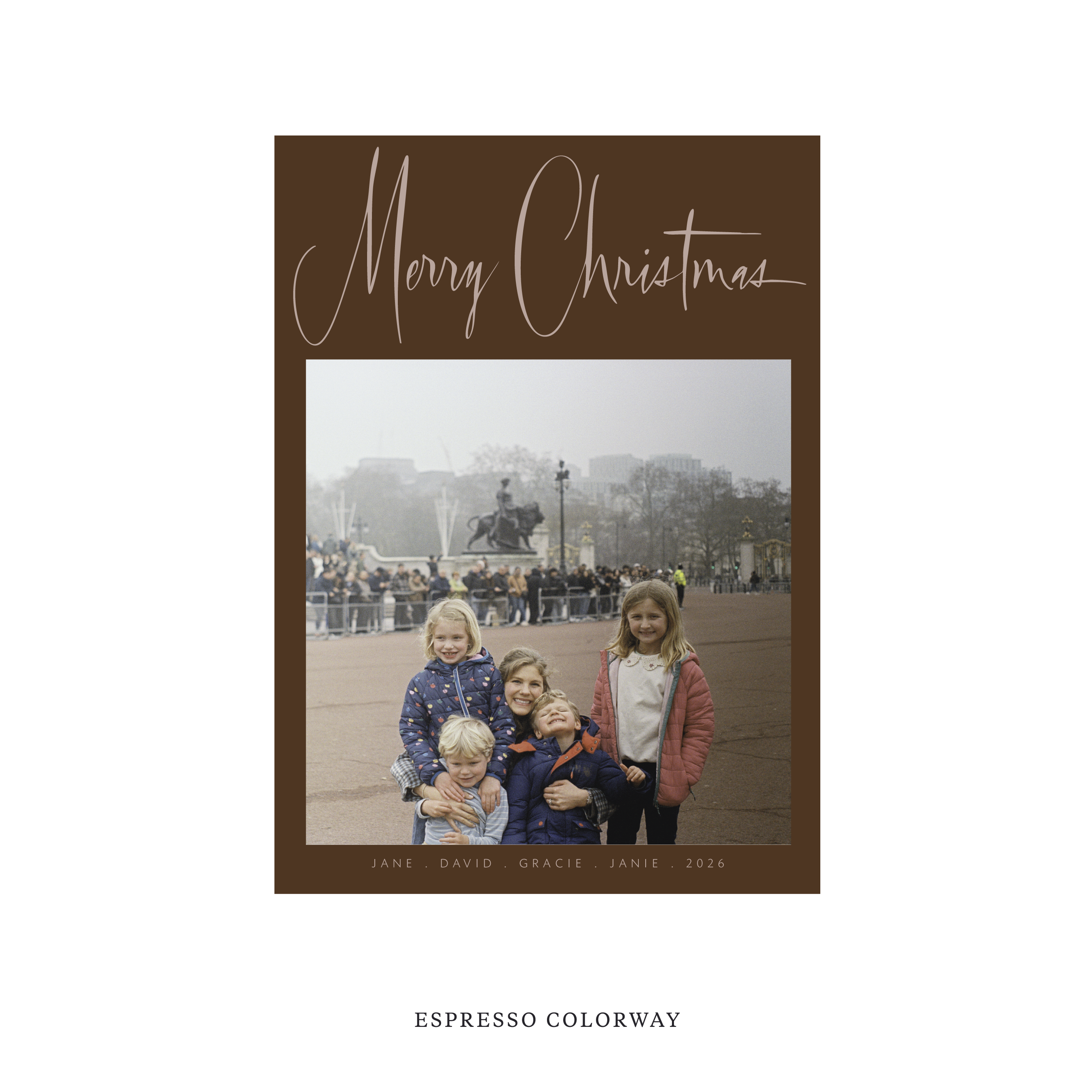 Presley Classic Flat Print Holiday Card, Medium II