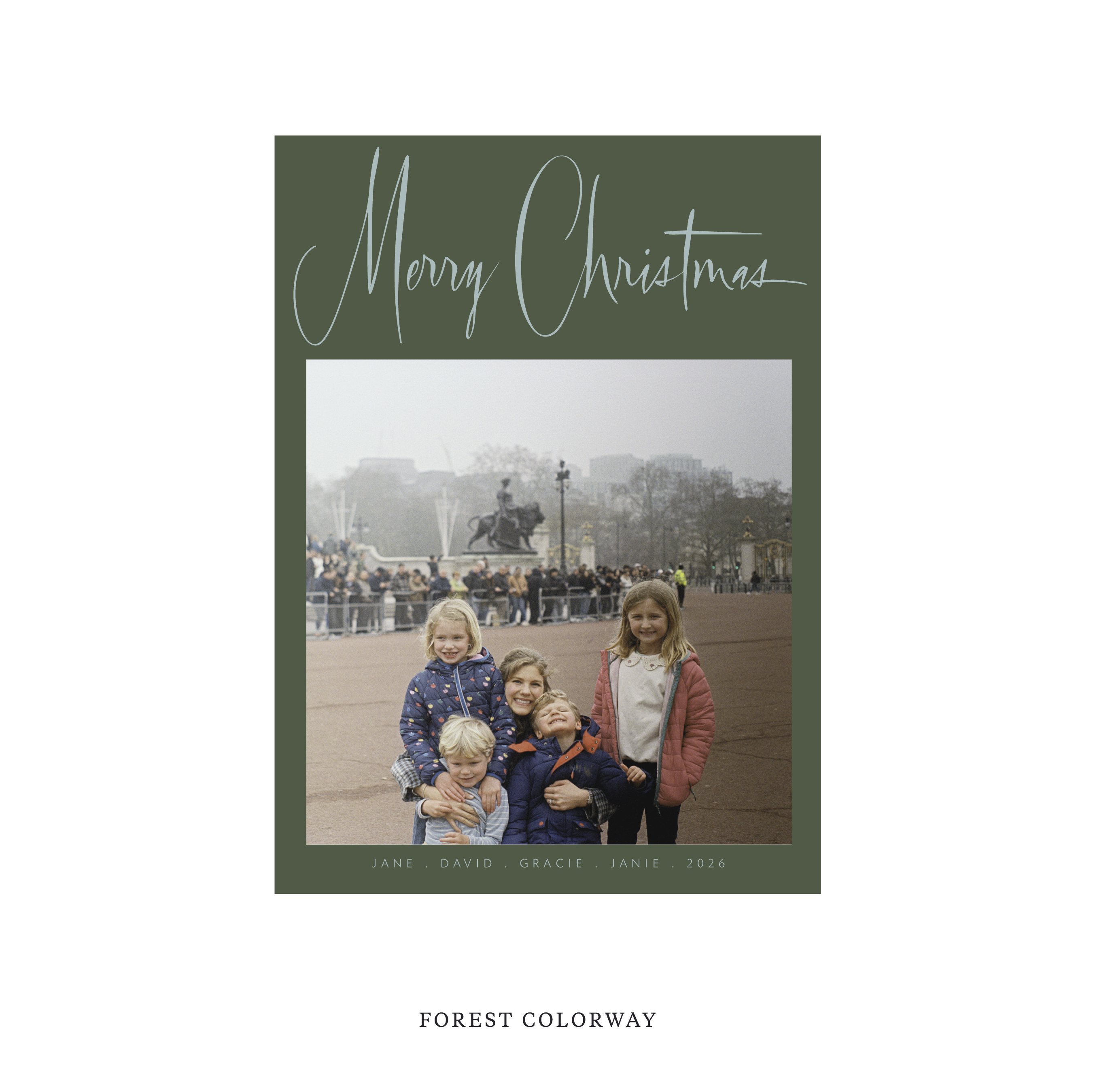 Presley Classic Flat Print Holiday Card, Medium II