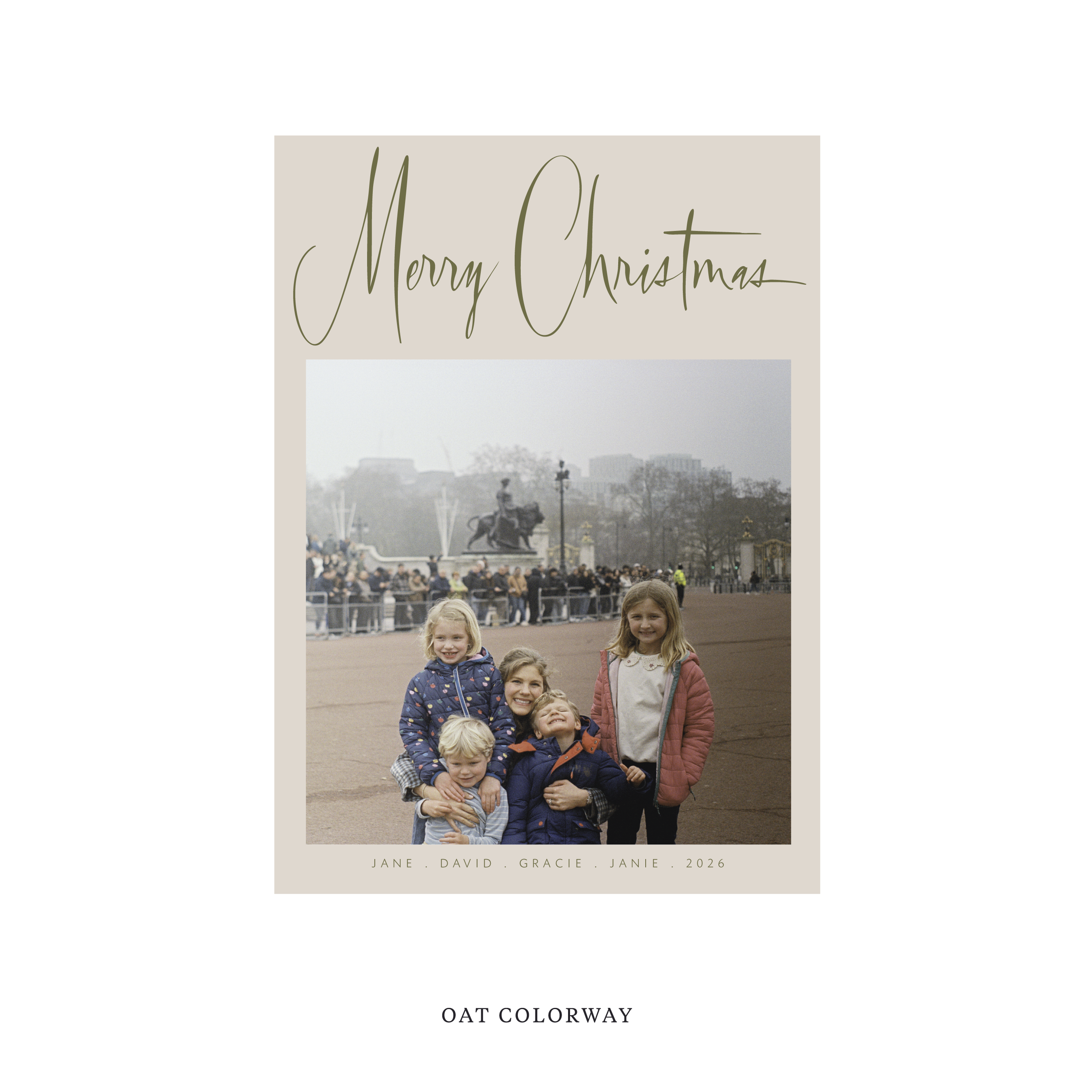 Presley Classic Flat Print Holiday Card, Medium II