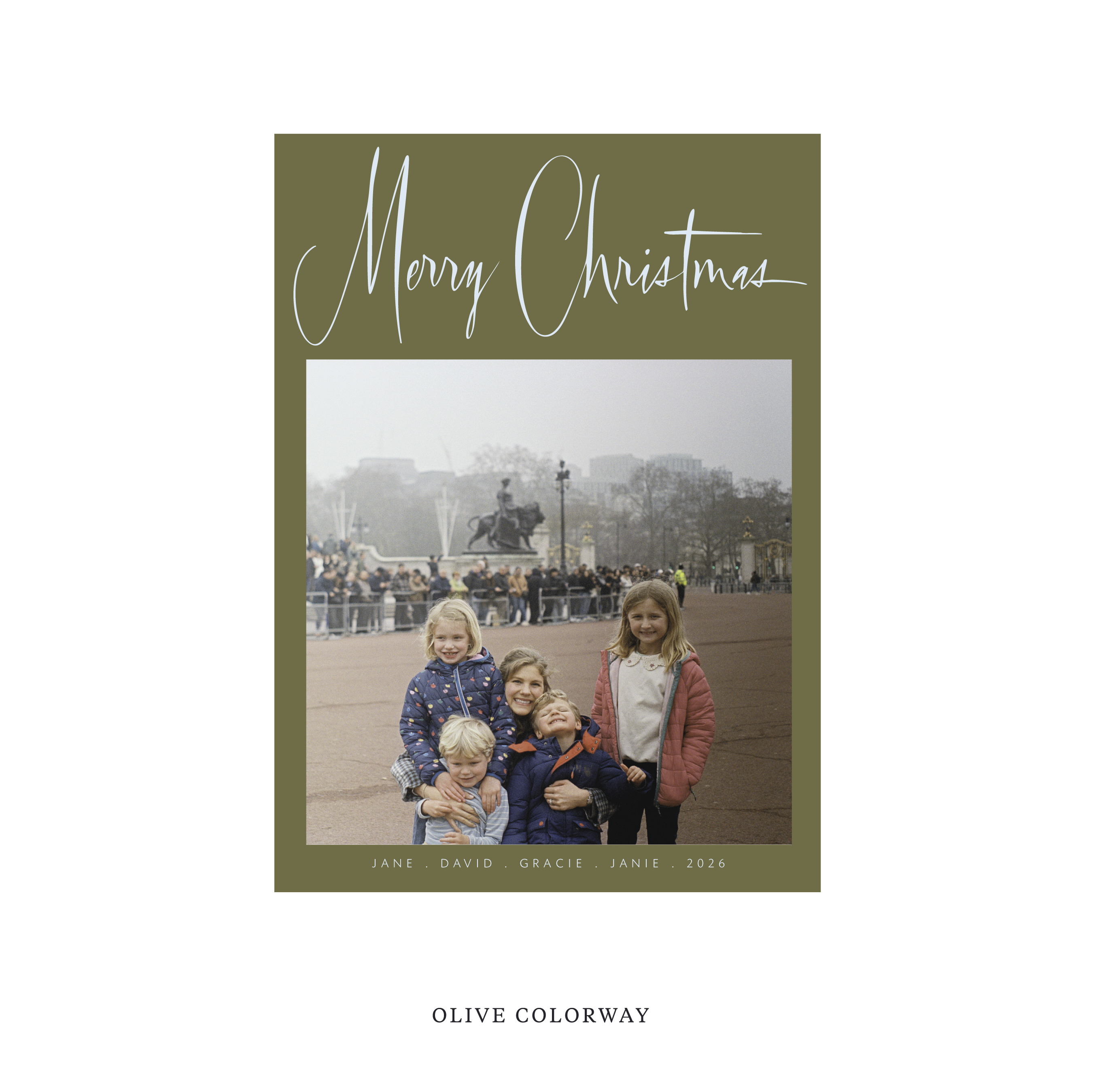 Presley Classic Flat Print Holiday Card, Medium II