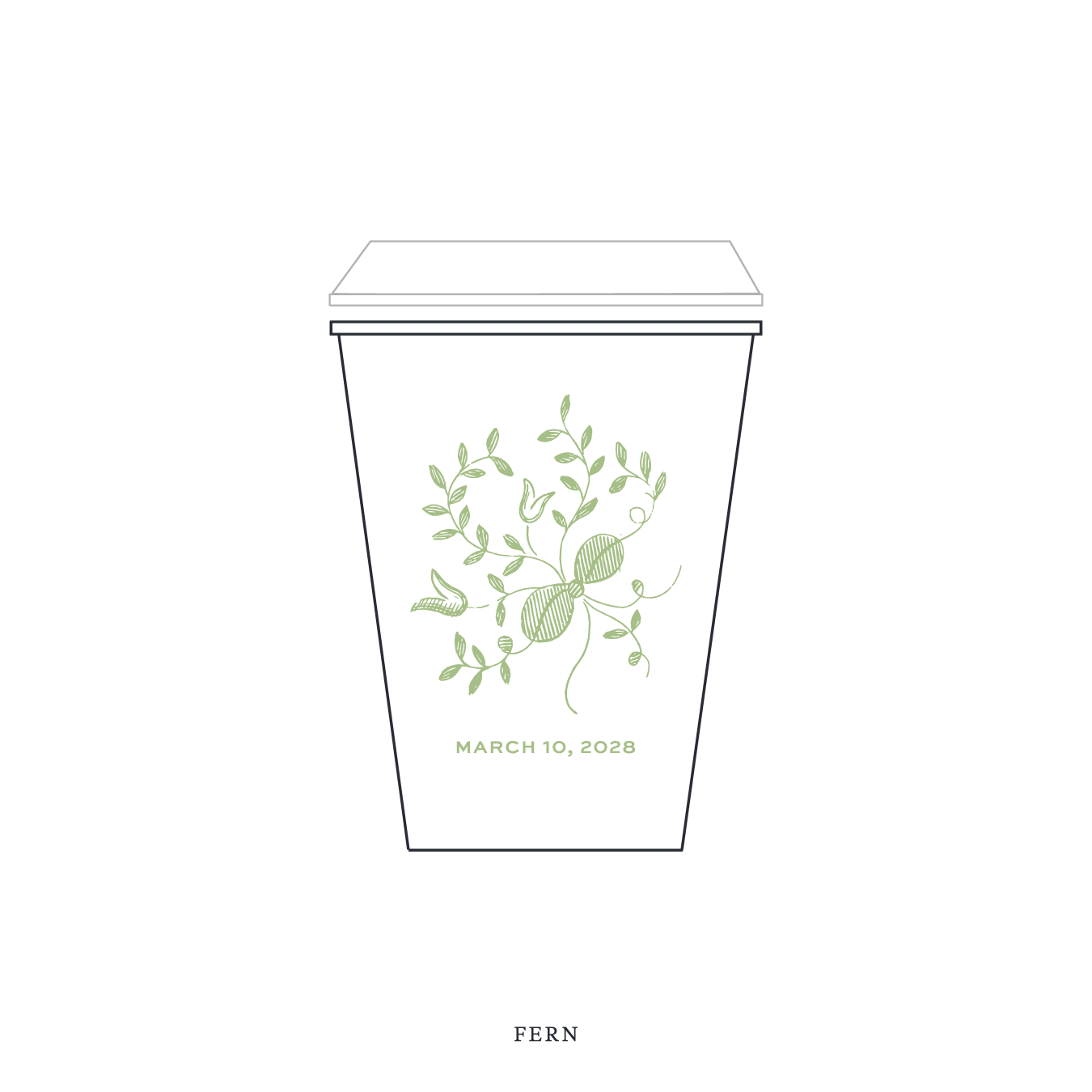 Primrose Motif Paper Cup | 12 oz with Lid