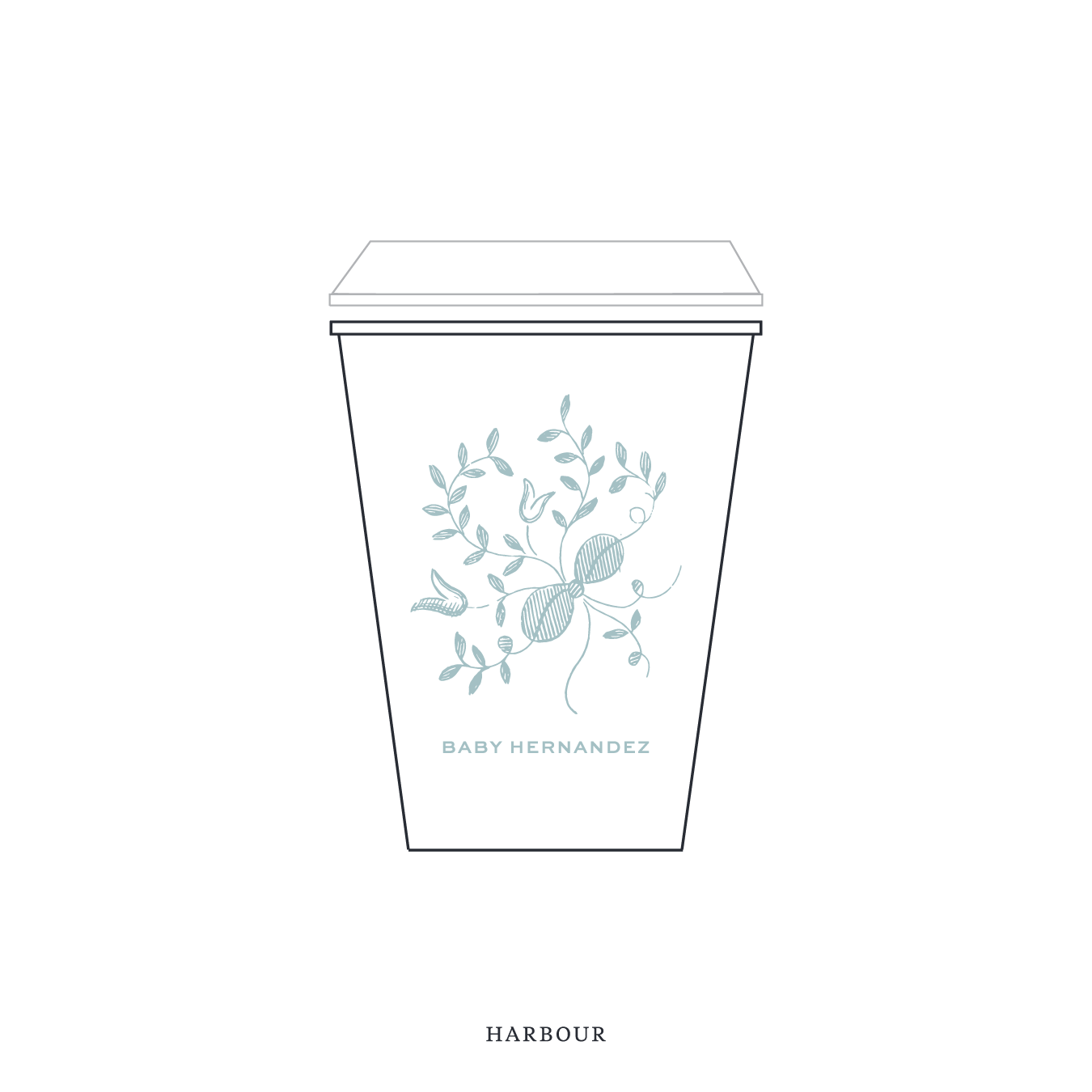 Primrose Motif Paper Cup | 12 oz with Lid