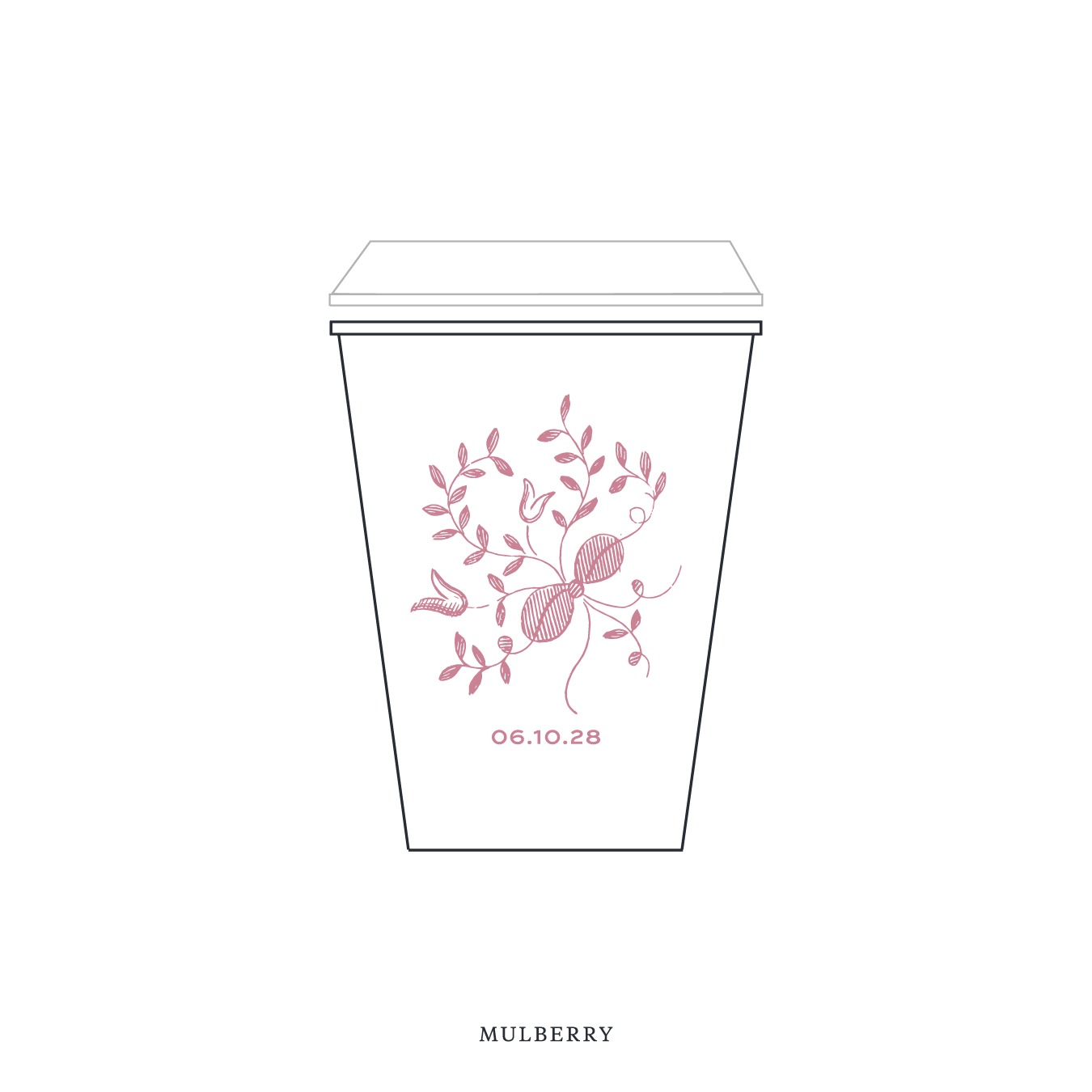 Primrose Motif Paper Cup | 12 oz with Lid
