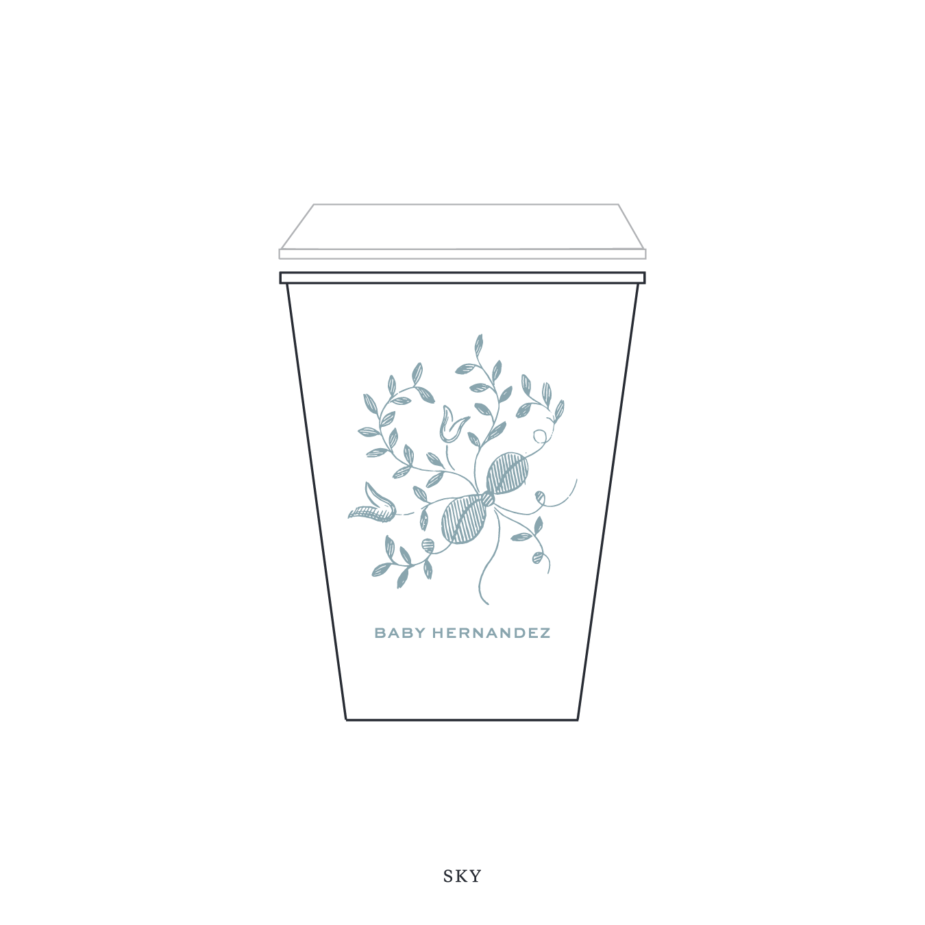 Primrose Motif Paper Cup | 12 oz with Lid
