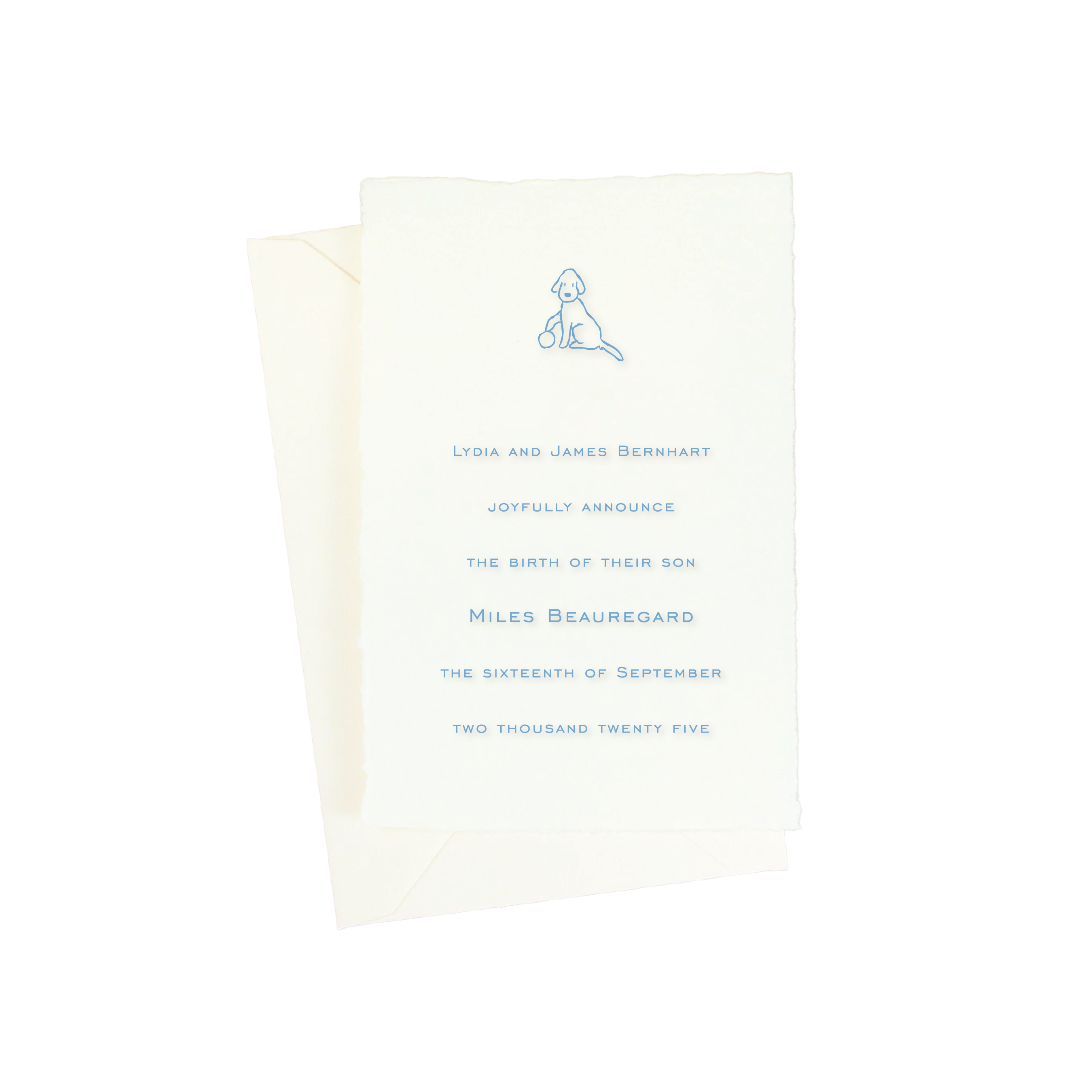 Miles Petite Engraved Birth Announcement