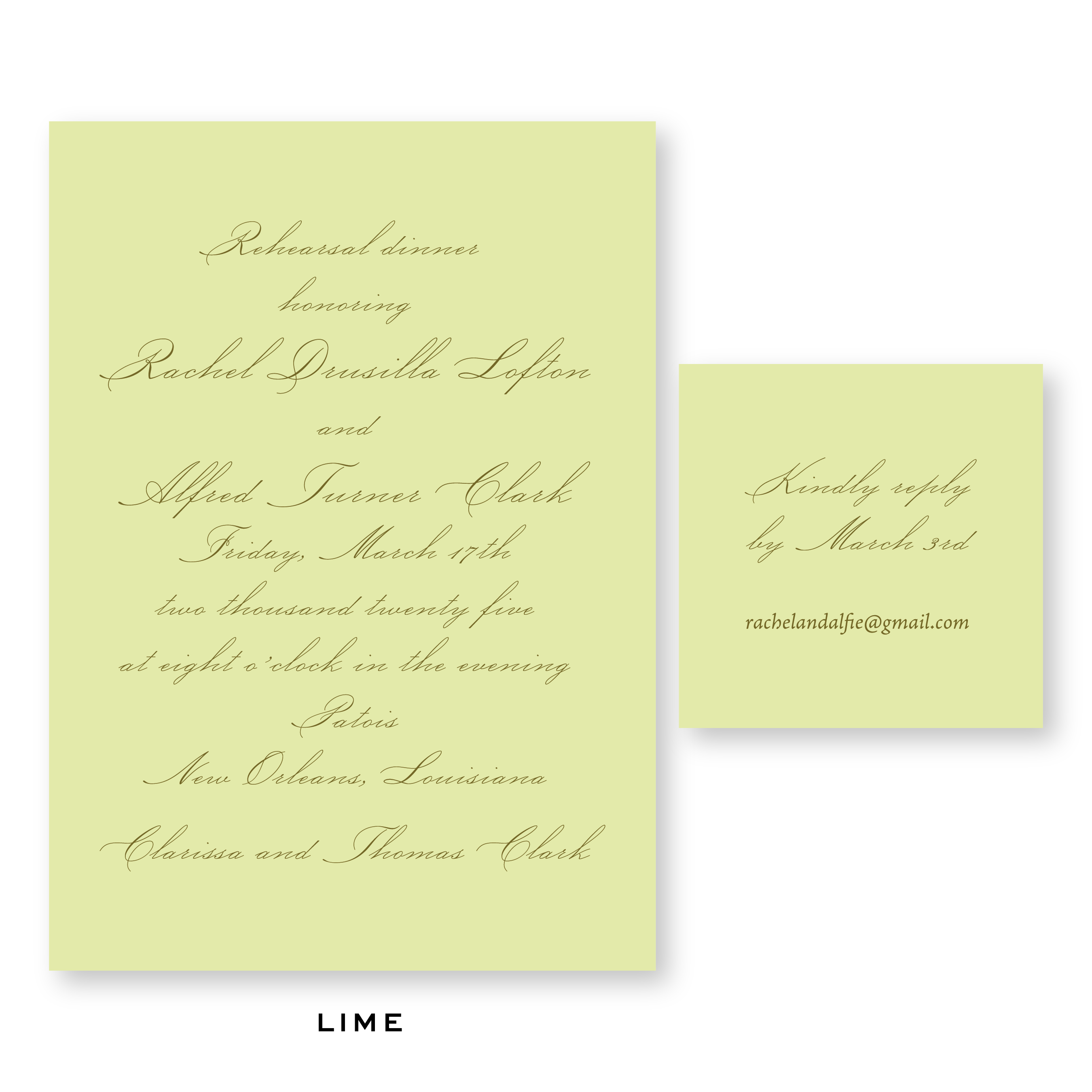 Alfie Rehearsal Dinner Invitation