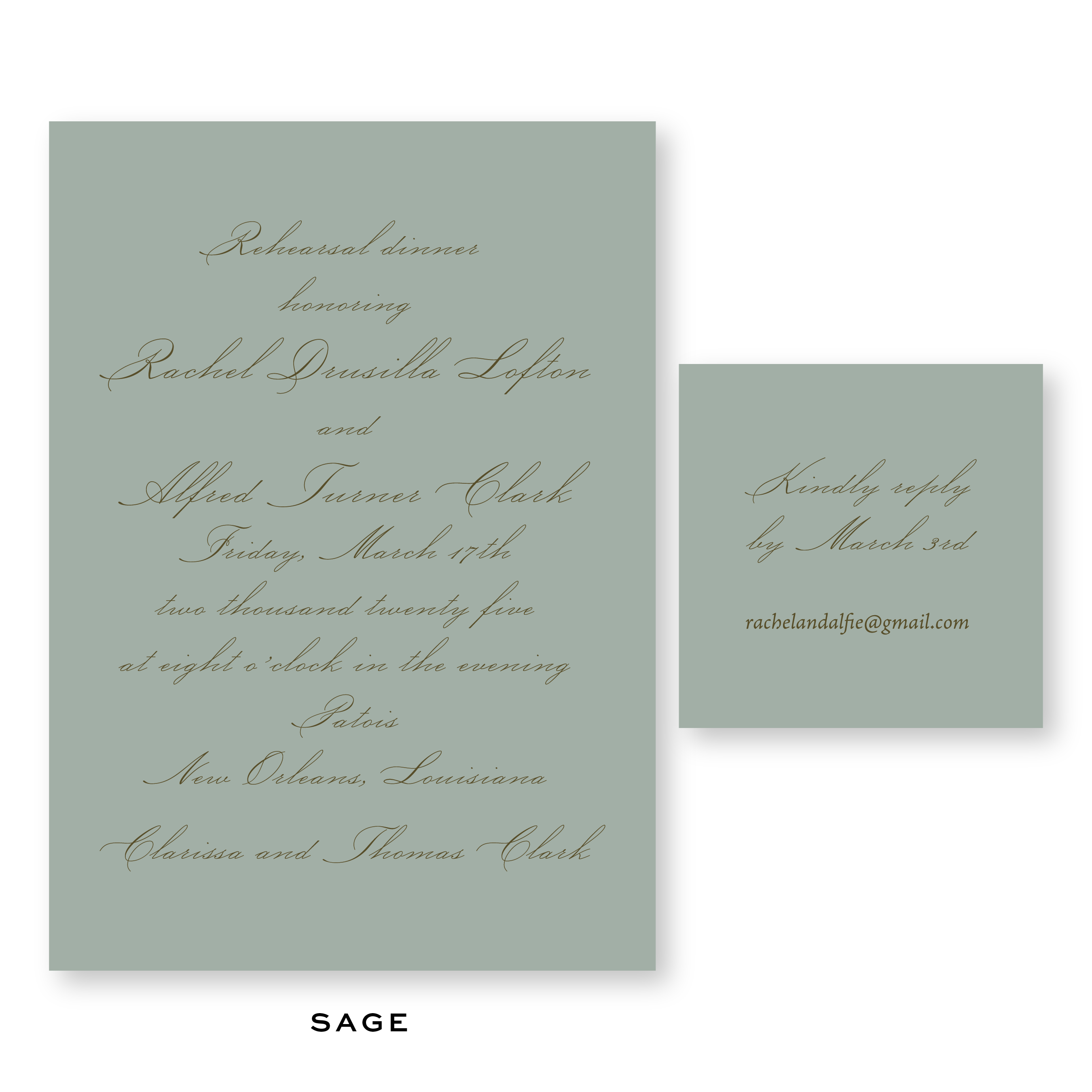Alfie Rehearsal Dinner Invitation