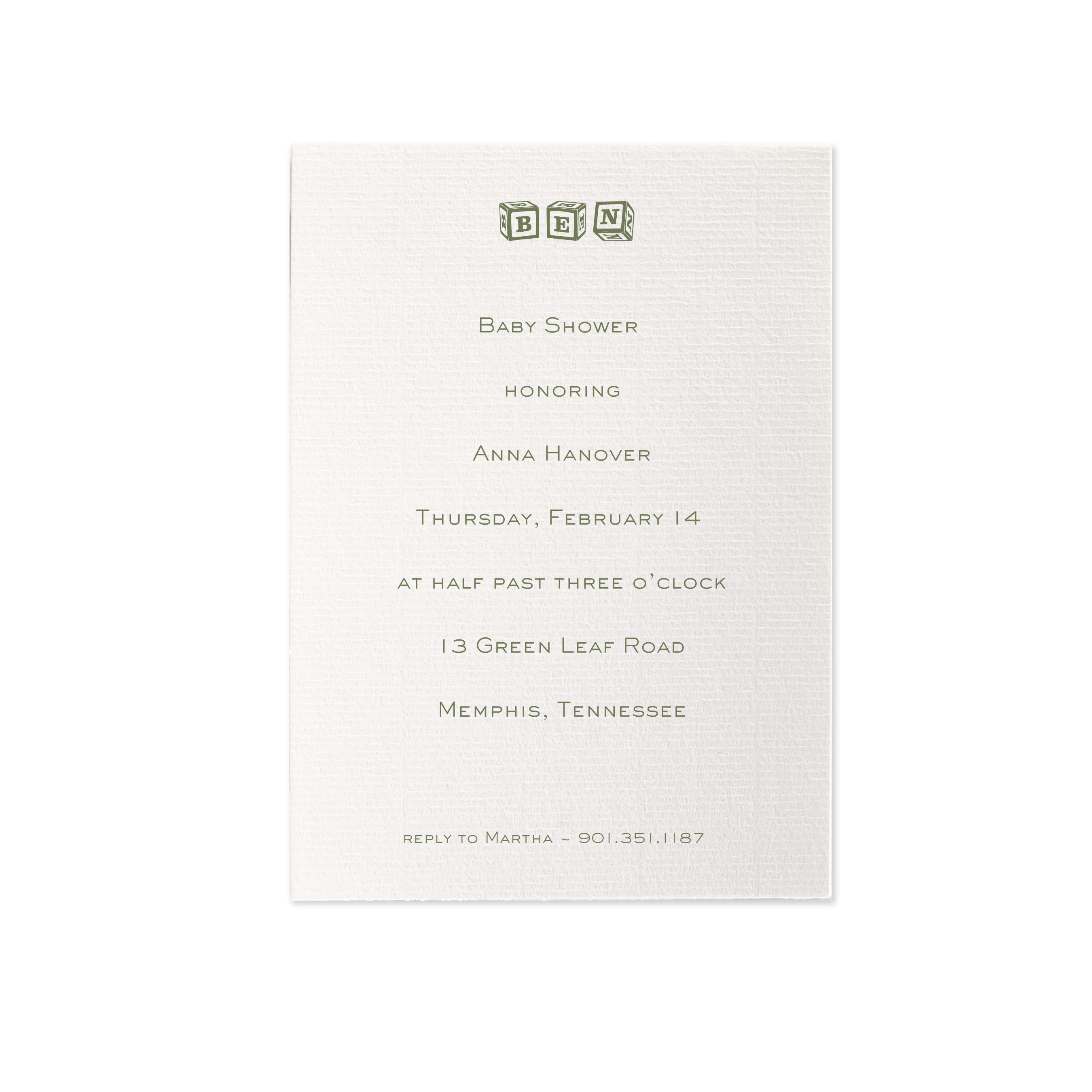 Richmond Motif Baby Shower Invitation