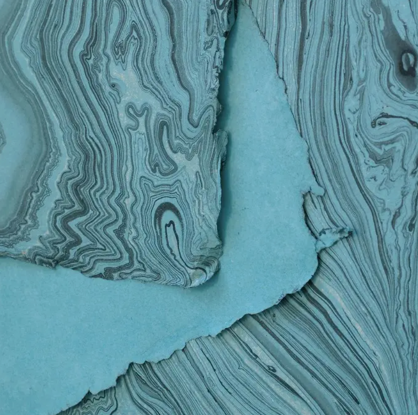 Teal Marble Gift Wrap Sheets (Set of 3)