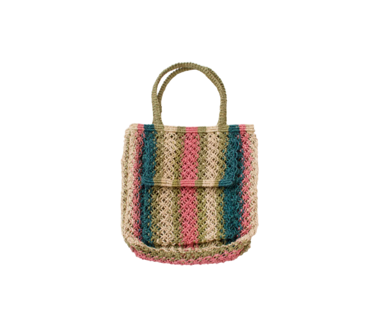 Gertie Stripe Army Handle Jute Bag