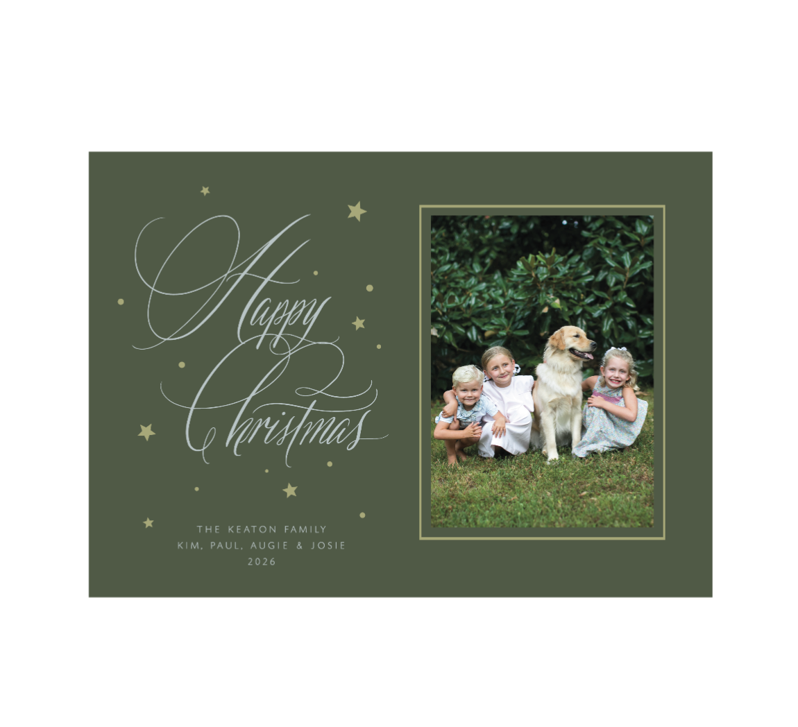 Keaton Classic Flat Print Holiday Card, Large II