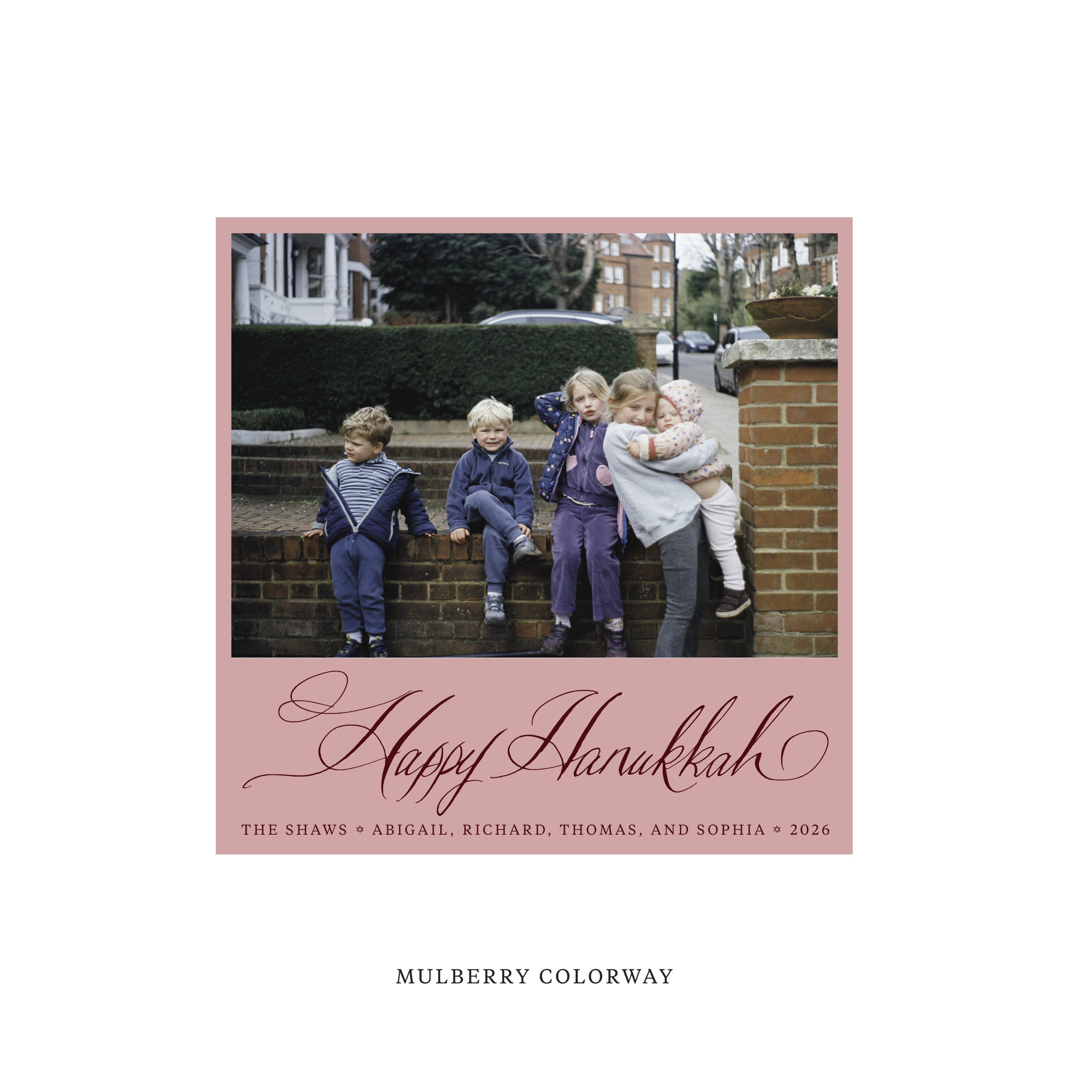 Shaw Classic Flat Print Holiday Card, Square