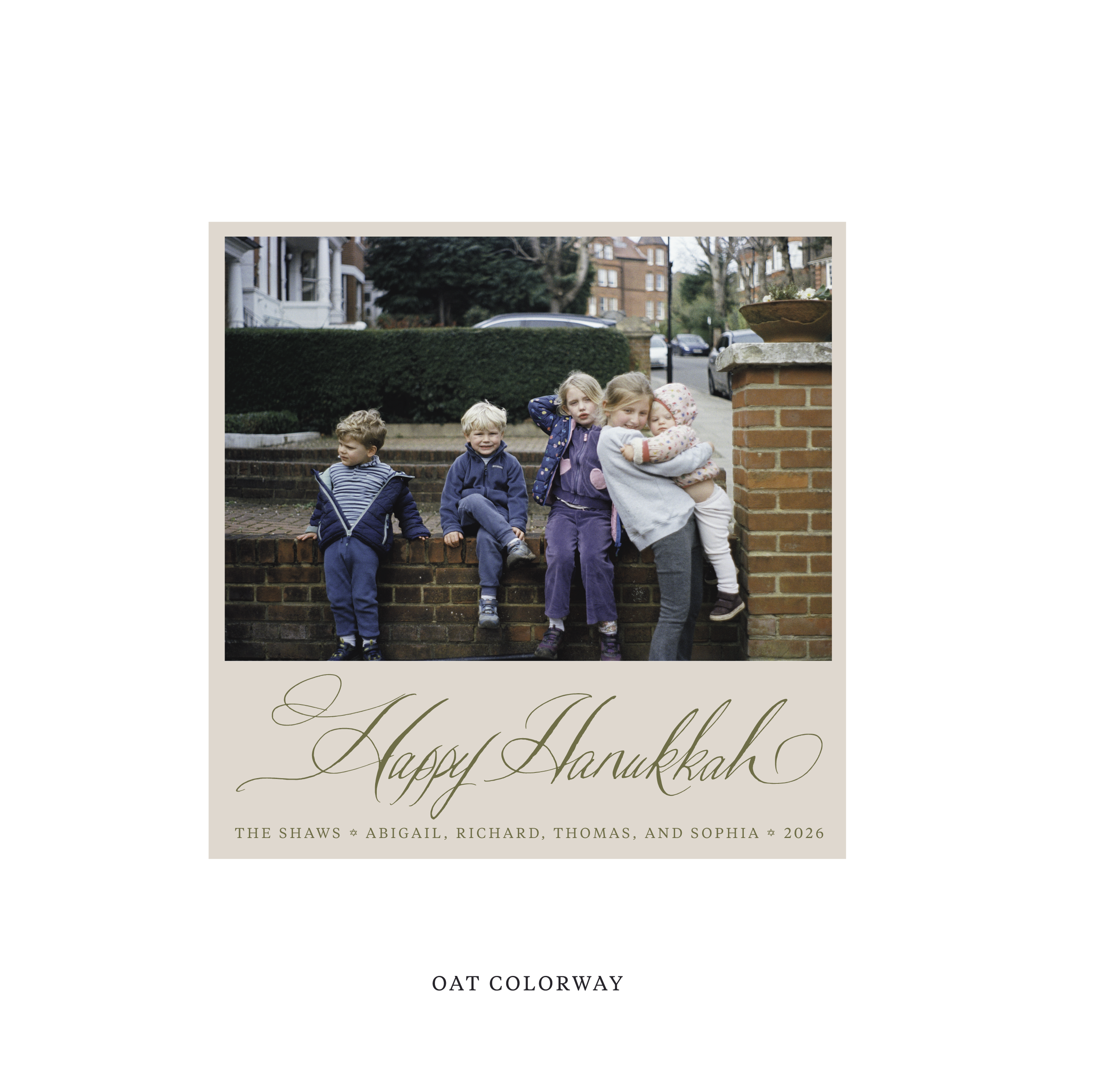 Shaw Classic Flat Print Holiday Card, Square