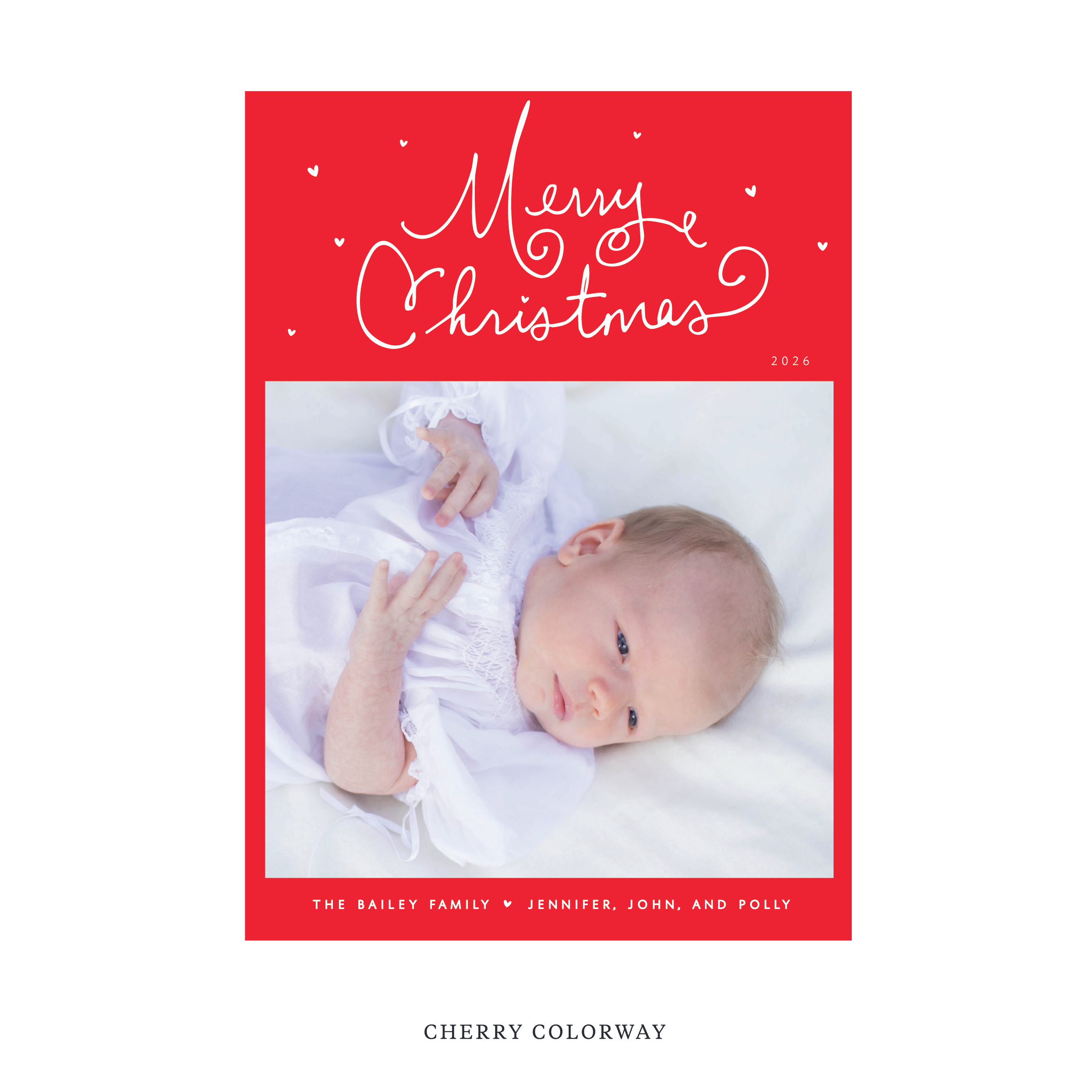 Sinclair Birth Announcement Digital Photo Holiday Card, Large