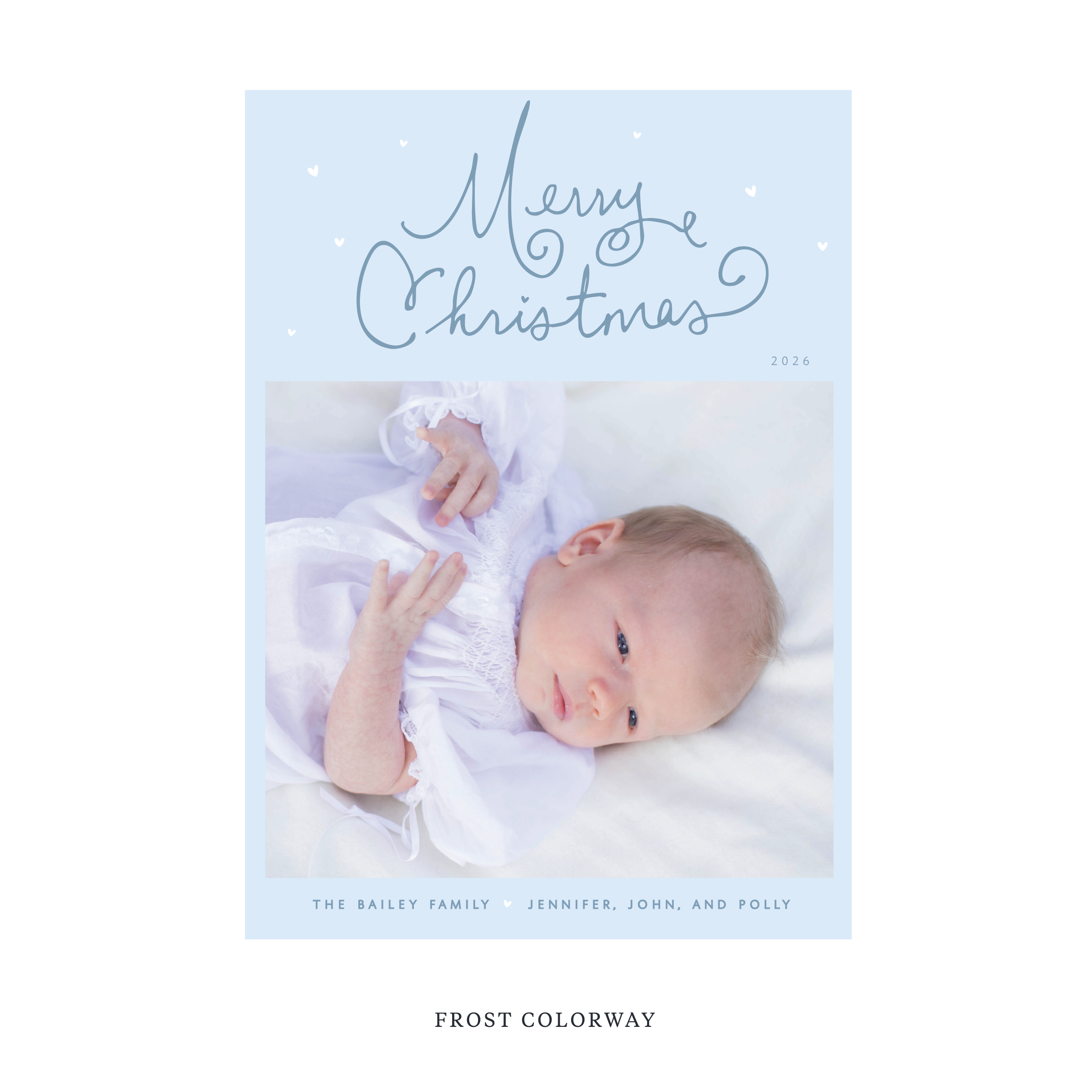 Sinclair Birth Announcement Digital Photo Holiday Card, Large